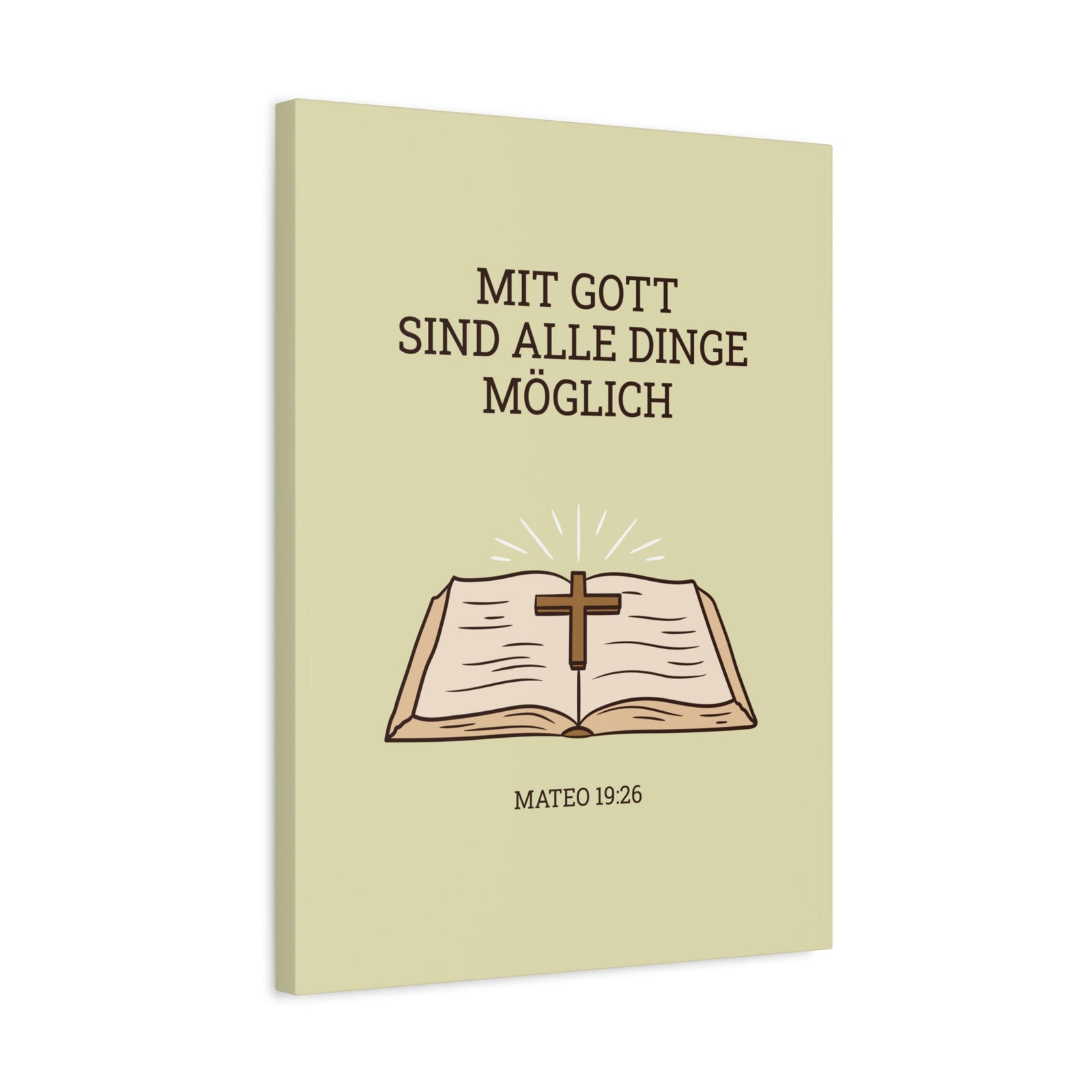 Scripture Walls Mateo 19:26 German Bible Verse Canvas Christian Wall Art Ready to Hang Unframed-Express Your Love Gifts