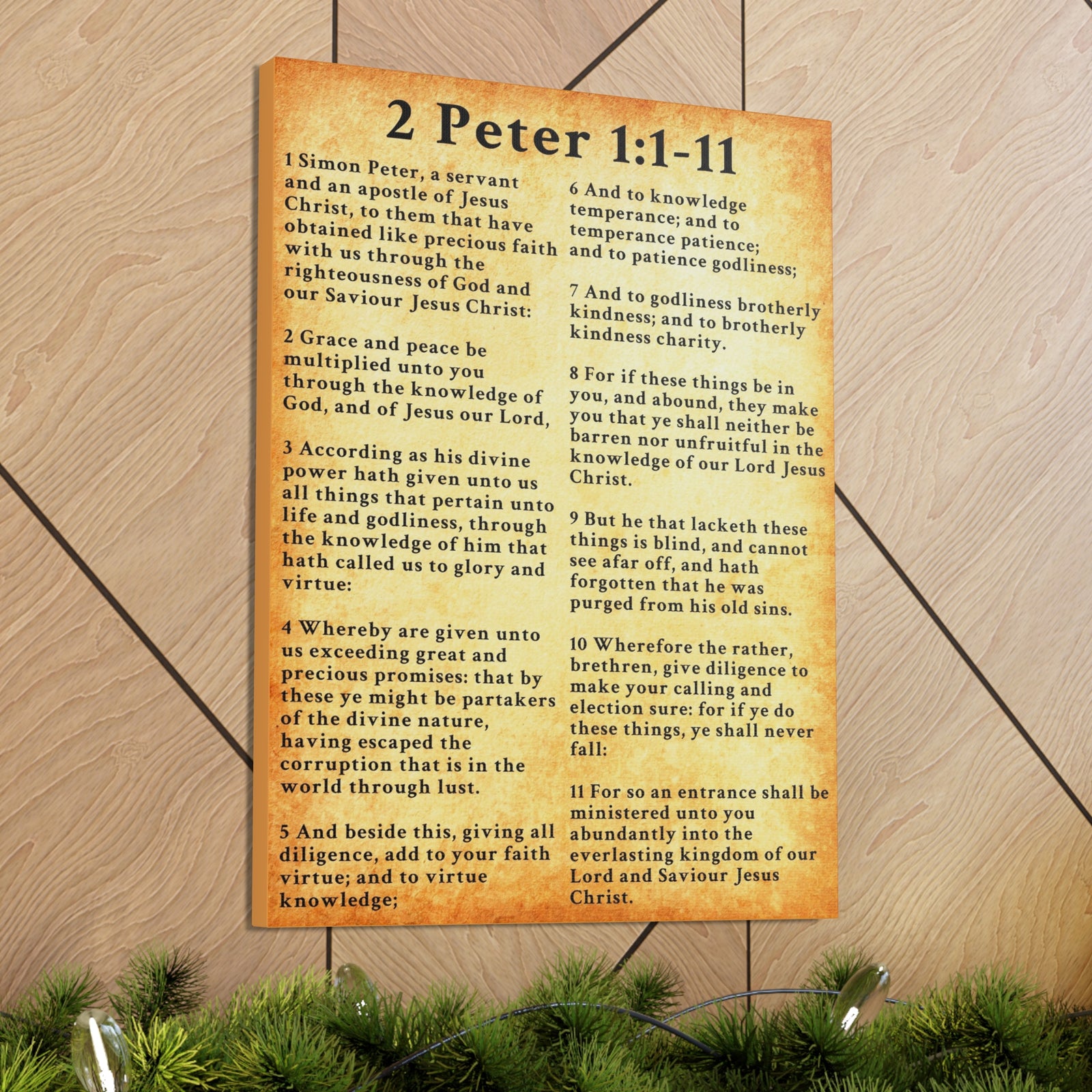 Scripture Walls 2 Peter 1:1-11 KJV Bible Verse Canvas Christian Wall Art Ready to Hang Unframed-Express Your Love Gifts