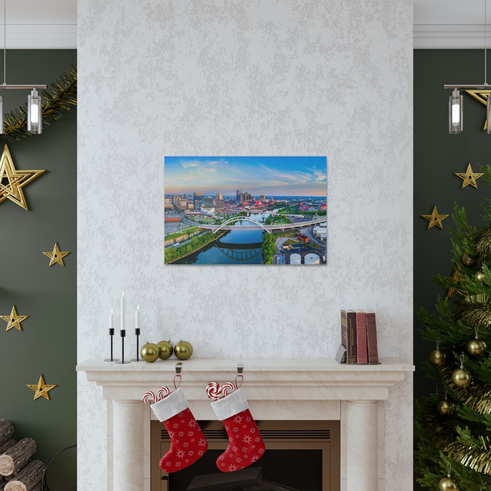 Nashville Daytime Skyline Canvas Artwork High-Quality Breathtaking Stunning Cityscape for Home Decor Ready to Hang-Express Your Love Gifts