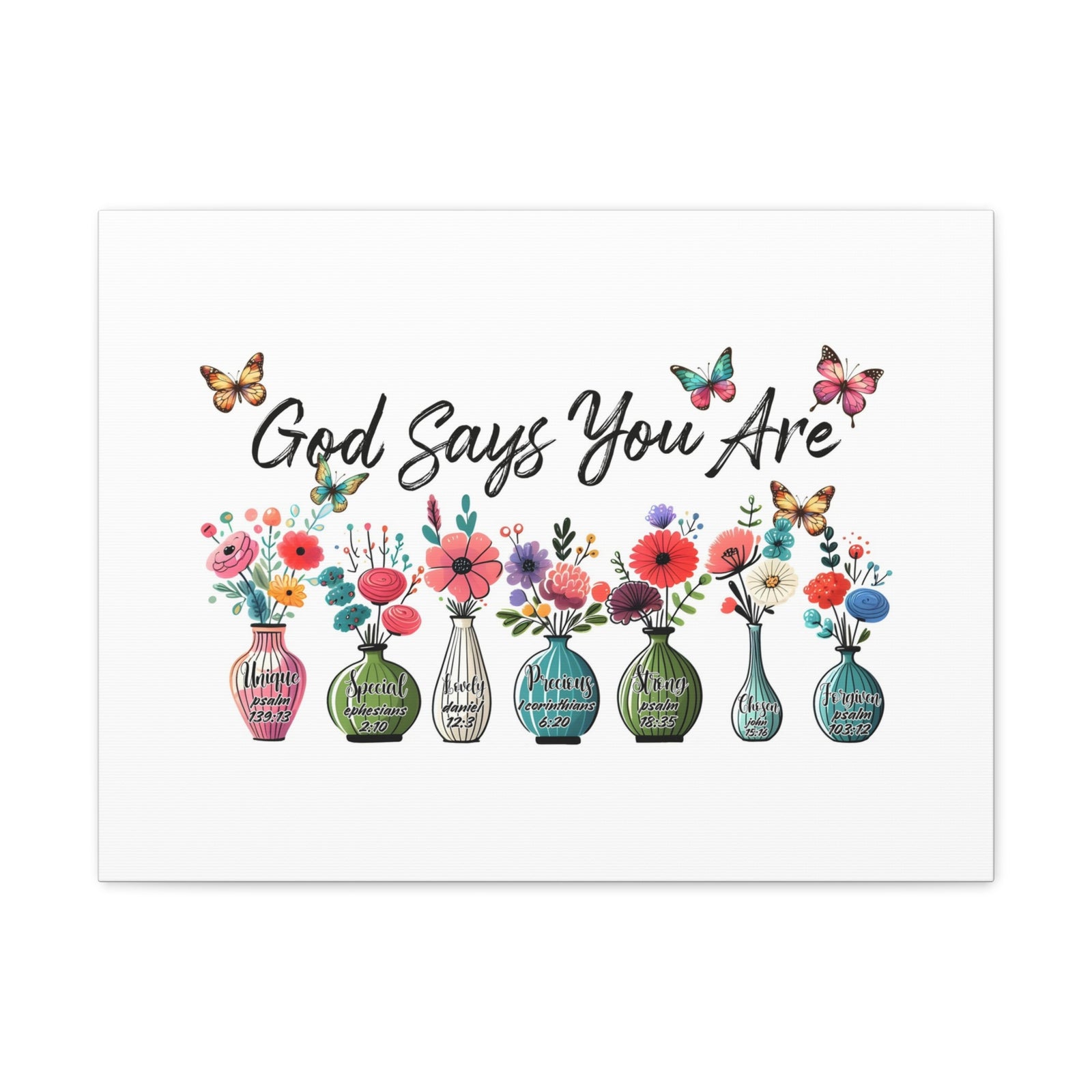 Scripture Walls God Says You Are Bible Verse Canvas Christian Wall Art Ready to Hang Unframed-Express Your Love Gifts