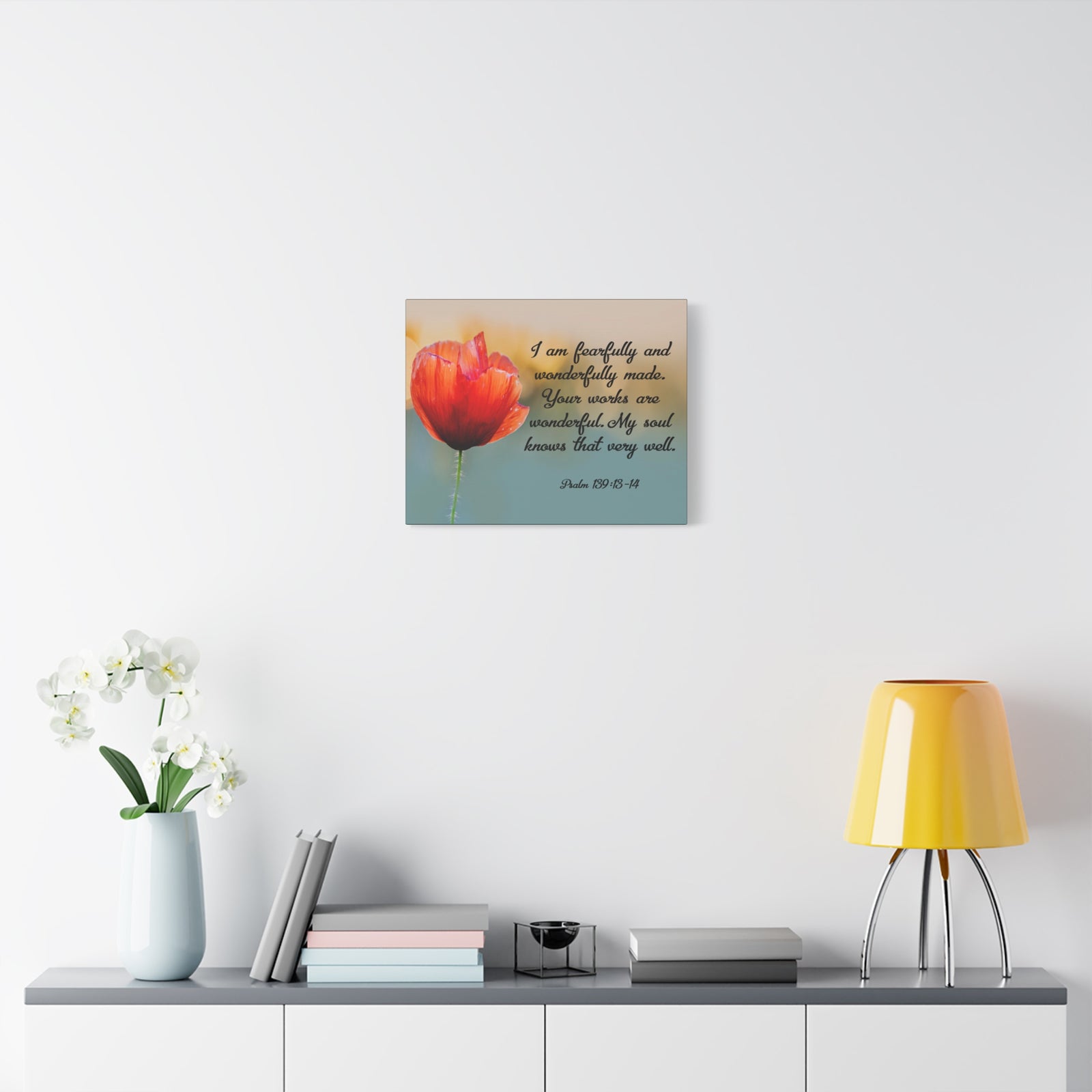 Bible Verse Canvas I Am Fearfully and Wonderfully Made Psalm 139:13-14 Christian Home Décor Wall Art Scripture Ready to Hang Faith Print-Express Your Love Gifts