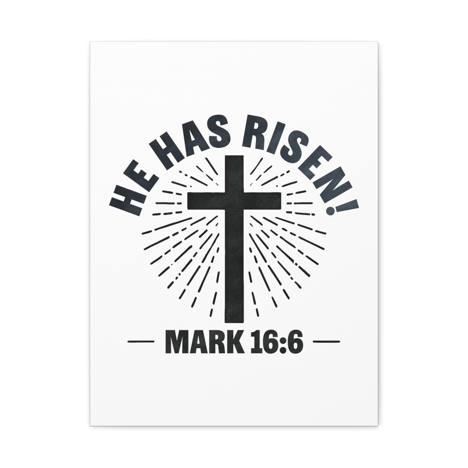 Scripture Walls Mark 16:6 He Has Risen! Cross Bible Verse Canvas Christian Wall Art Ready to Hang Unframed-Express Your Love Gifts