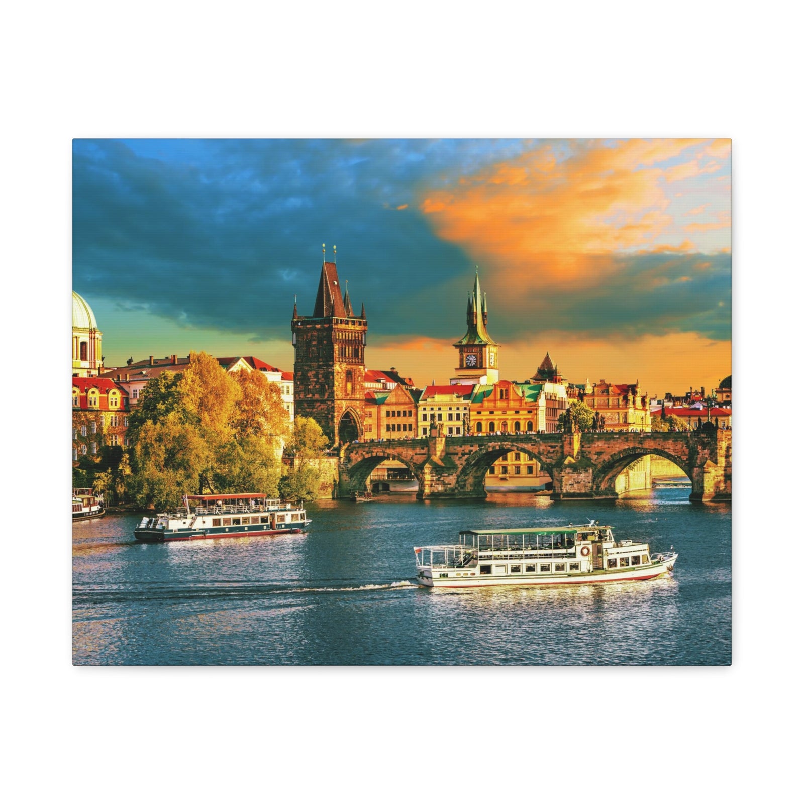 Prague Daytime Skyline Canvas Artwork High-Quality Breathtaking Stunning Cityscape for Home Decor Ready to Hang-Express Your Love Gifts