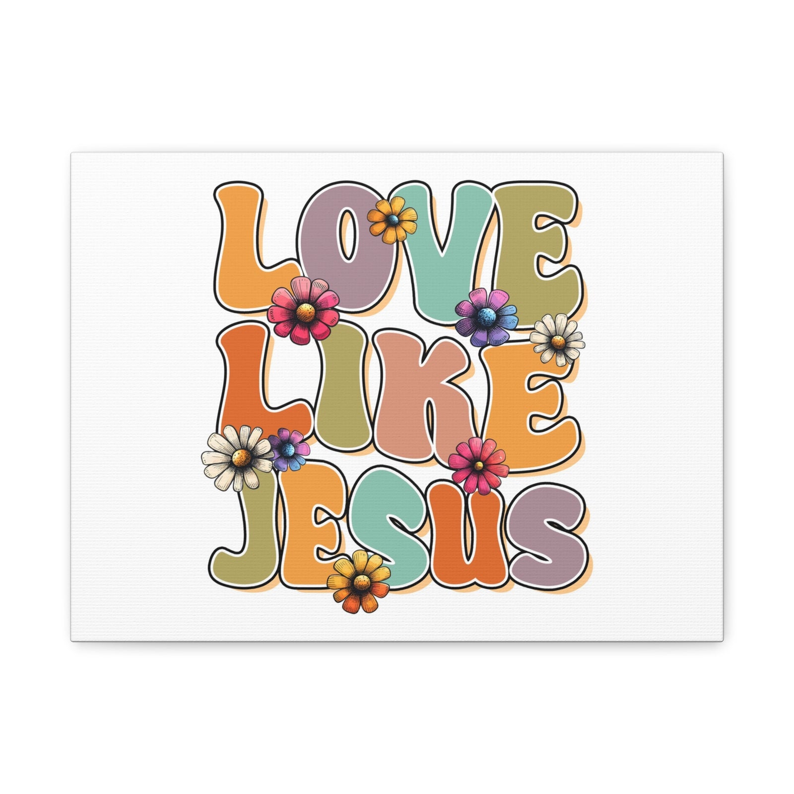 Scripture Walls Love Like Jesus Retro Bible Verse Canvas Christian Wall Art Ready to Hang Unframed-Express Your Love Gifts