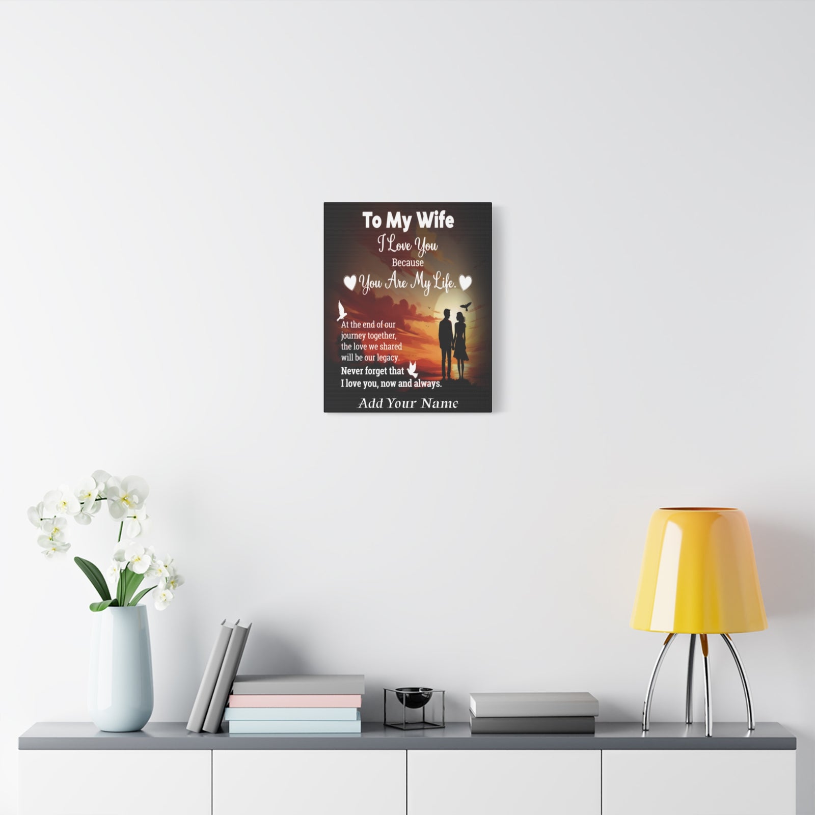 Personalized To My Wife Sunset Romance Canvas Wall Art - Heartfelt Gift of Love & Legacy-Express Your Love Gifts