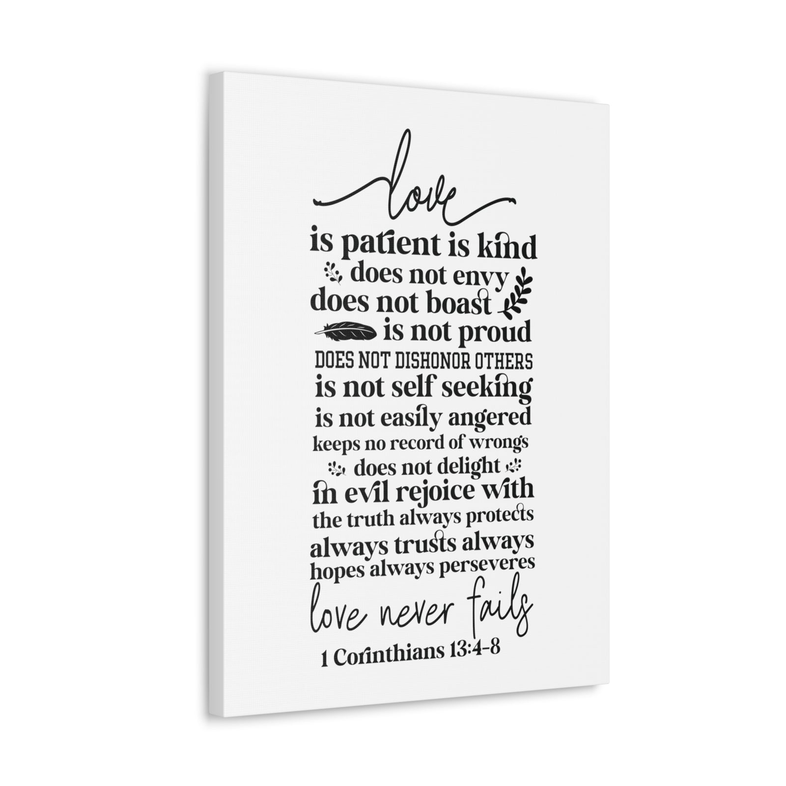 Scripture Walls 1 Corinthians 13:4-8 Love Is Bible Verse Canvas Christian Wall Art Ready to Hang Unframed-Express Your Love Gifts