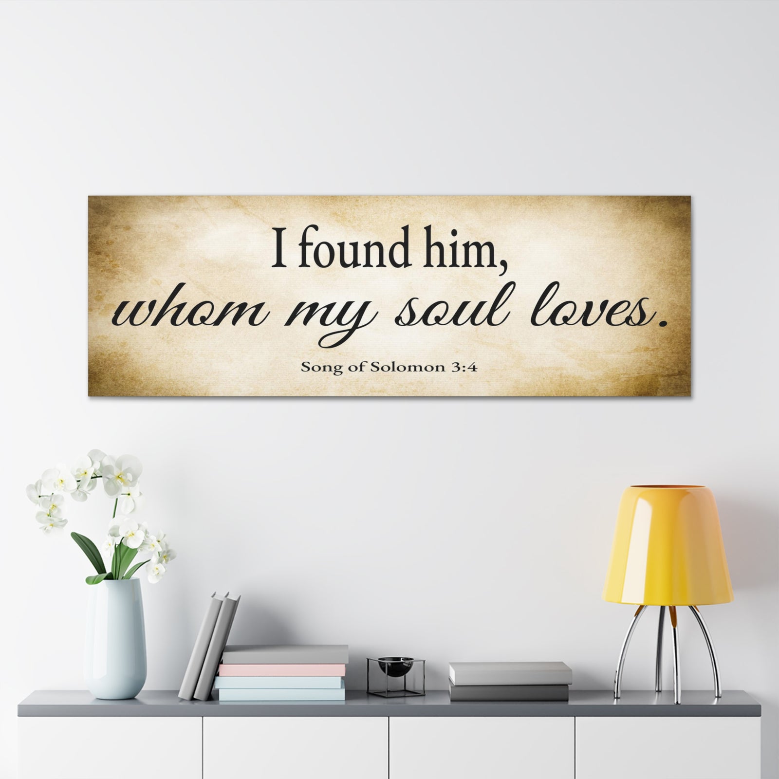 Scripture Walls Song of Solomon 3:4 Gold Bible Verse Canvas Christian Wall Art Ready to Hang Unframed-Express Your Love Gifts