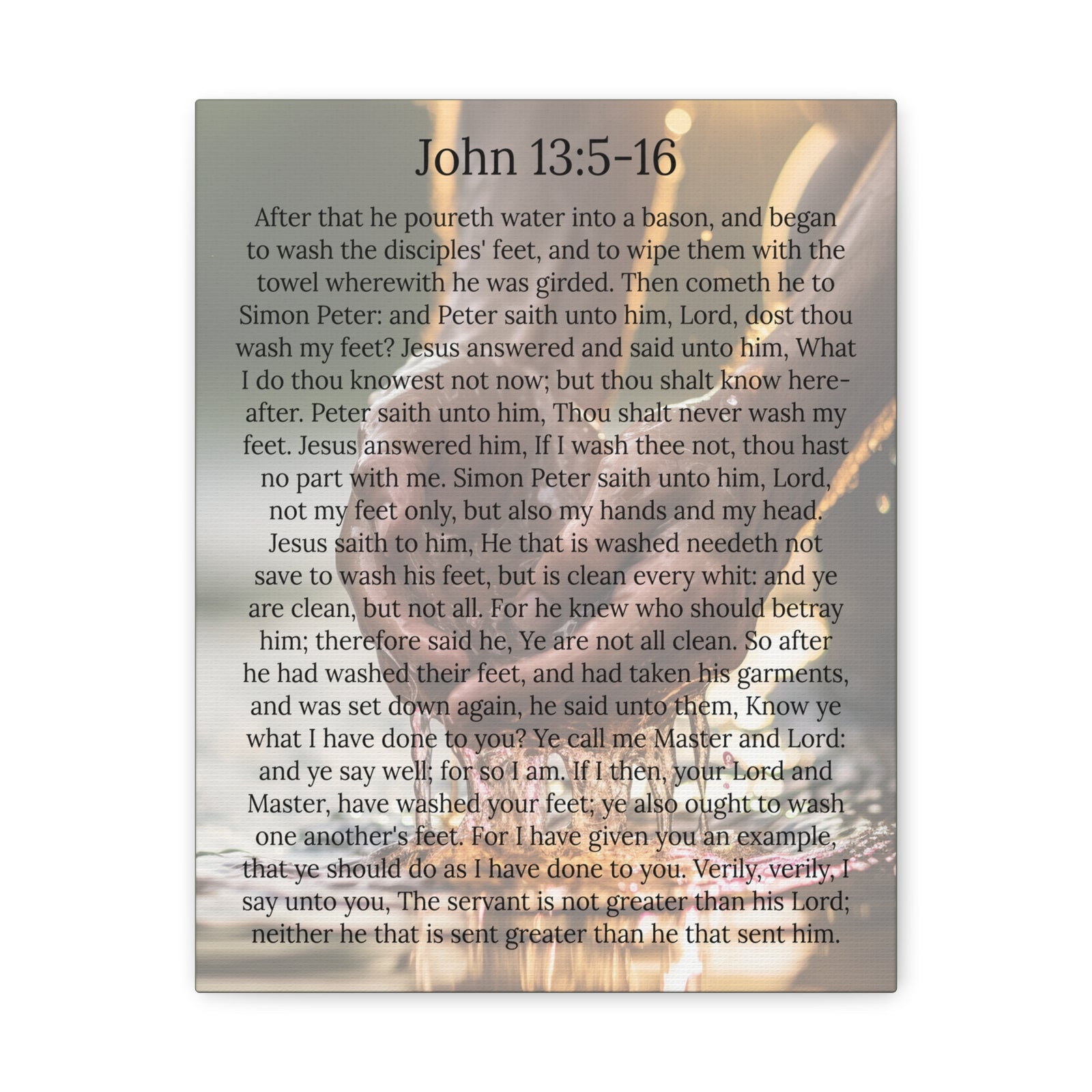 Scripture Walls Footwashing John 13:5-16 Christ Christian Wall Art Print Ready to Hang Unframed-Express Your Love Gifts