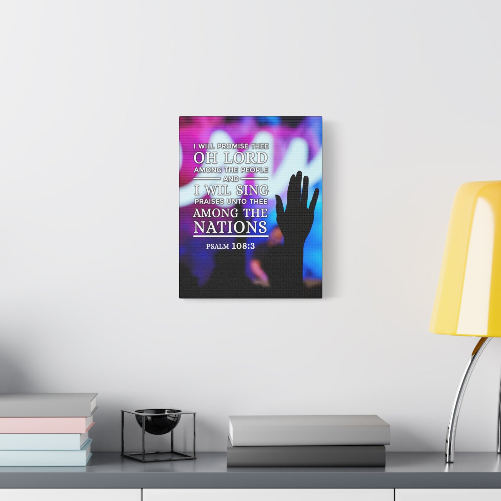 Scripture Canvas Among The Nations Psalm 108:3 Christian Wall Art Bible Verse Print Ready to Hang-Express Your Love Gifts