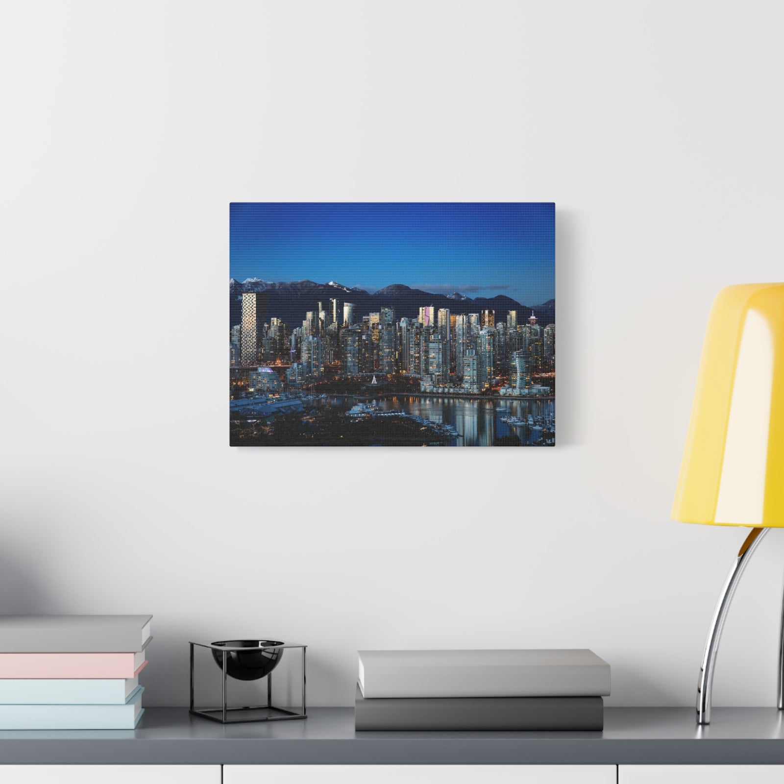 Vancouver Night Skyline Canvas Artwork High-Quality Breathtaking Stunning Cityscape for Home Decor Ready to Hang-Express Your Love Gifts