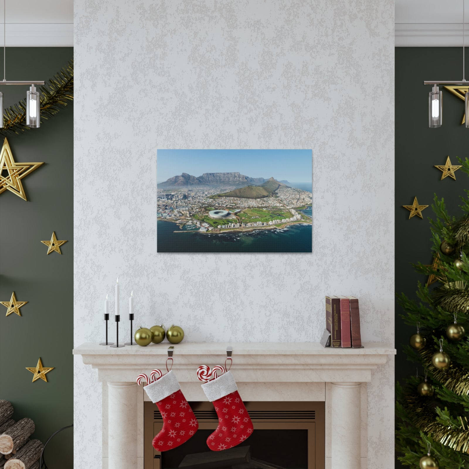 Cape Town Daytime Skyline Canvas Artwork High-Quality Breathtaking Stunning Cityscape for Home Decor Ready to Hang-Express Your Love Gifts