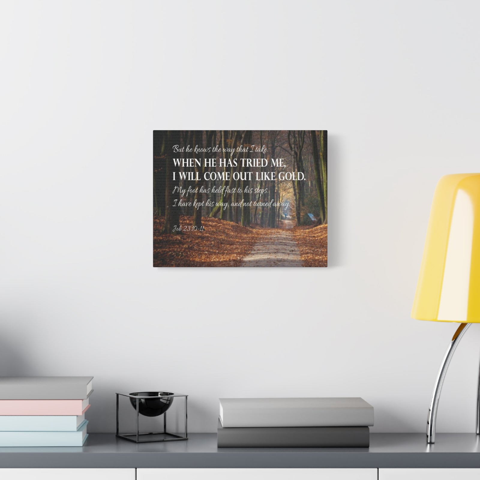 Bible Verse Canvas Come Out Like Gold Job 23:10-11 Scripture Wall Art Christian Home Decor-Express Your Love Gifts