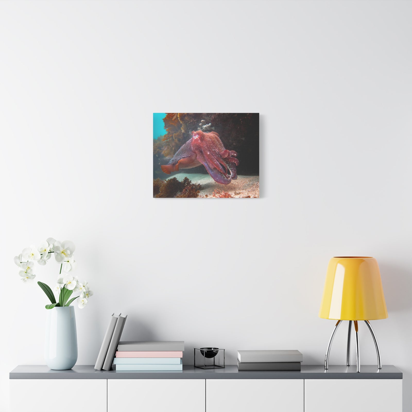 Majestic Giant Cuttlefish Floating in the Ocean Print Animal Wall Art Wildlife Canvas Prints Wall Art Ready to Hang-Express Your Love Gifts
