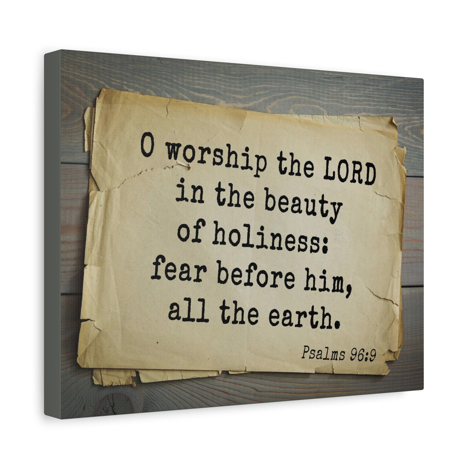 Scripture Walls Worship The Lord Psalms 96:9 Bible Verse Canvas Christian Wall Art Bible Verse Print Ready To Hang-Express Your Love Gifts