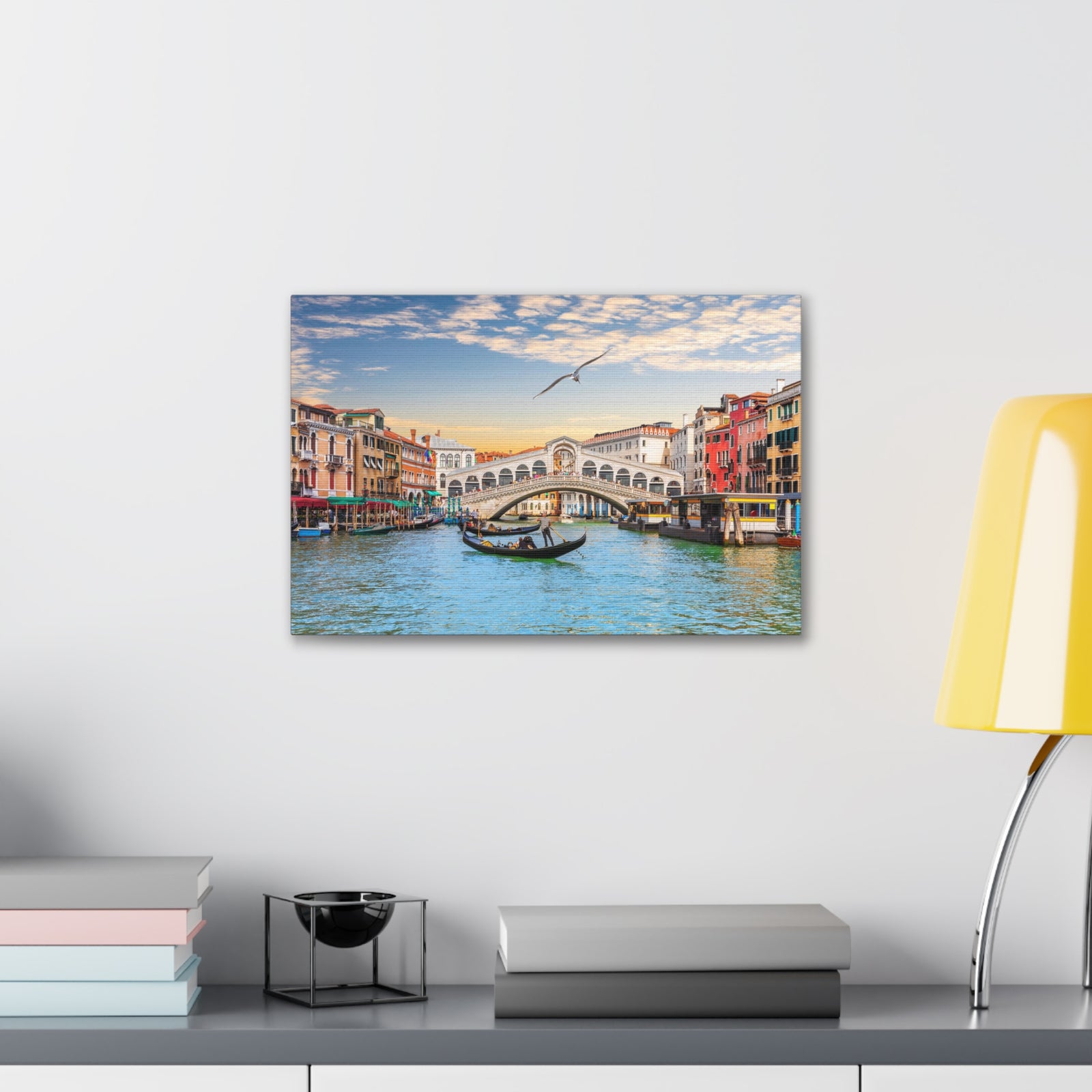Venice Rialto Bridge Nature Wilderness Photography Canvas Wall Art for Home Decor Ready-to-Hang-Express Your Love Gifts