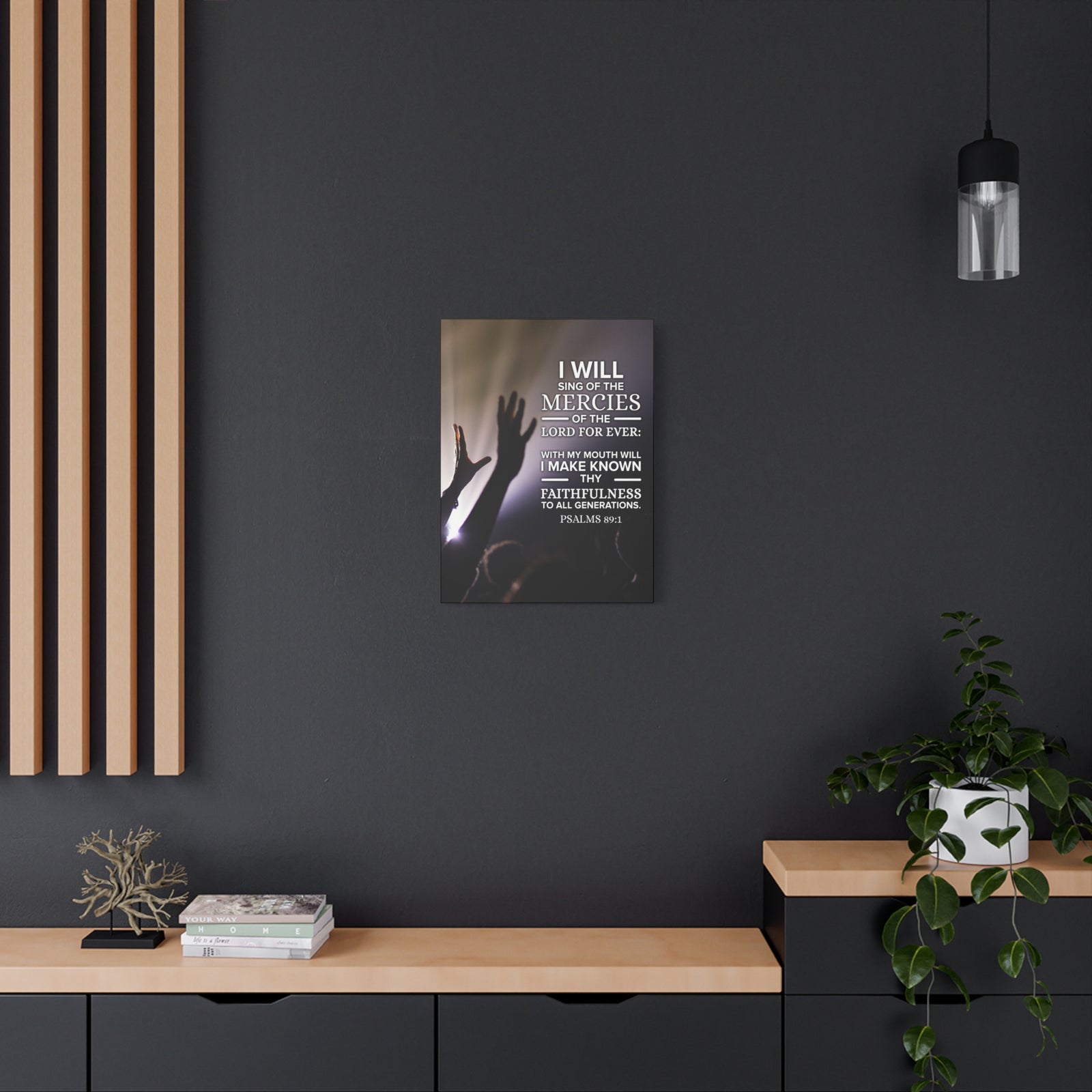 Scripture Canvas Mercies Psalm 89:1 Christian Wall Art Bible Verse Print Ready to Hang-Express Your Love Gifts