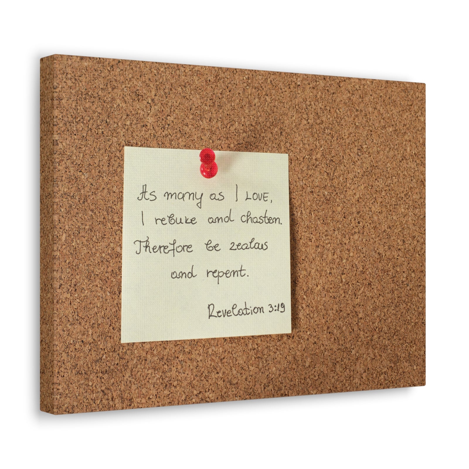 Scripture Walls Be Zealous And Repent Revelation 3:19 Bible Verse Canvas Christian Wall Art Ready to Hang-Express Your Love Gifts