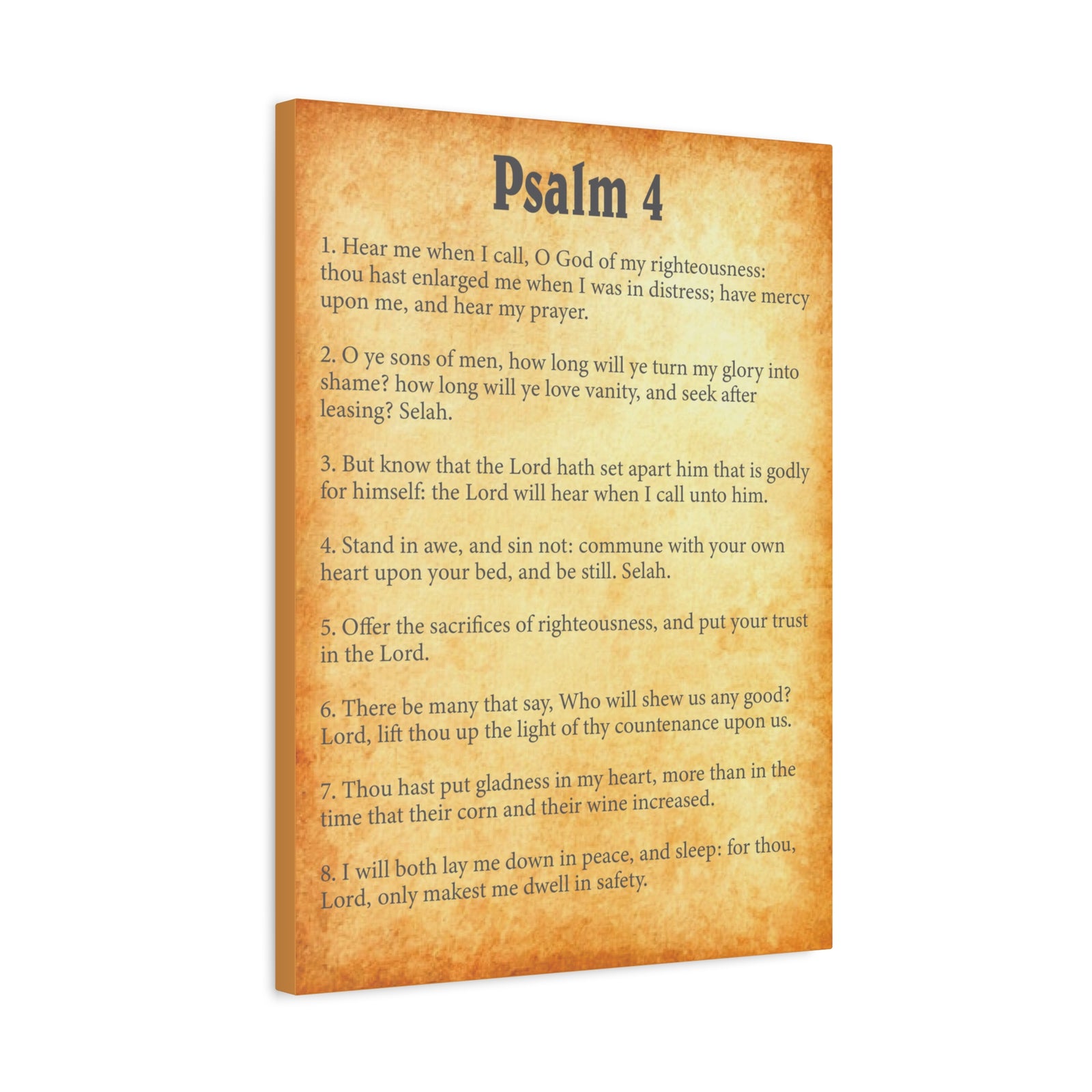 Scripture Walls Psalm 4 Gold Bible Chapter Canvas Christian Wall Art Ready to Hang-Express Your Love Gifts
