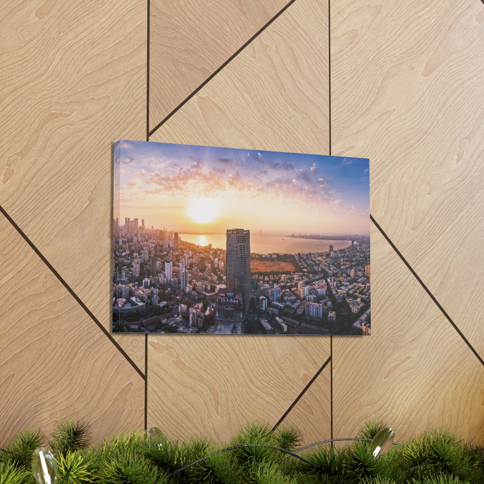 Mumbai Daytime Skyline Canvas Artwork High-Quality Breathtaking Stunning Cityscape for Home Decor Ready to Hang-Express Your Love Gifts
