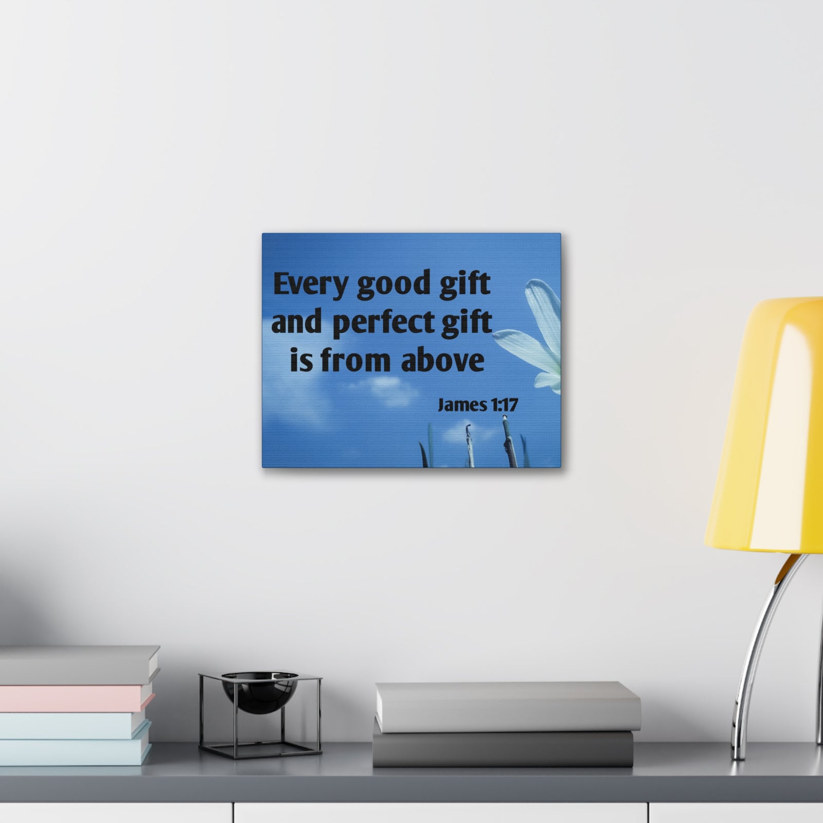 Scripture Canvas Perfect Gift James 1:17 Christian Wall Art Bible Verse Print Ready to Hang-Express Your Love Gifts
