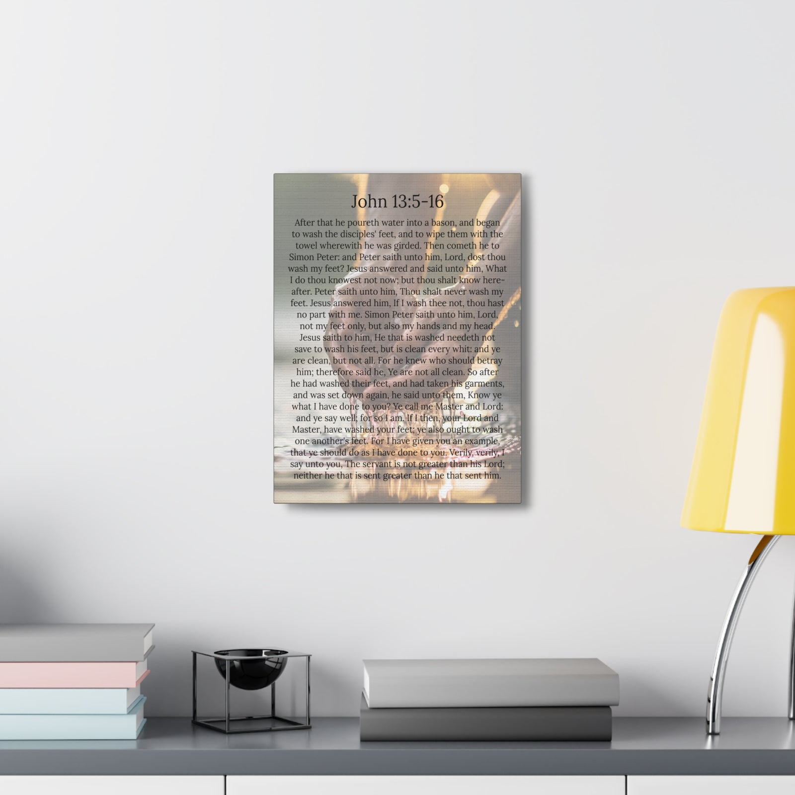 Scripture Walls Footwashing John 13:5-16 Christ Christian Wall Art Print Ready to Hang Unframed-Express Your Love Gifts