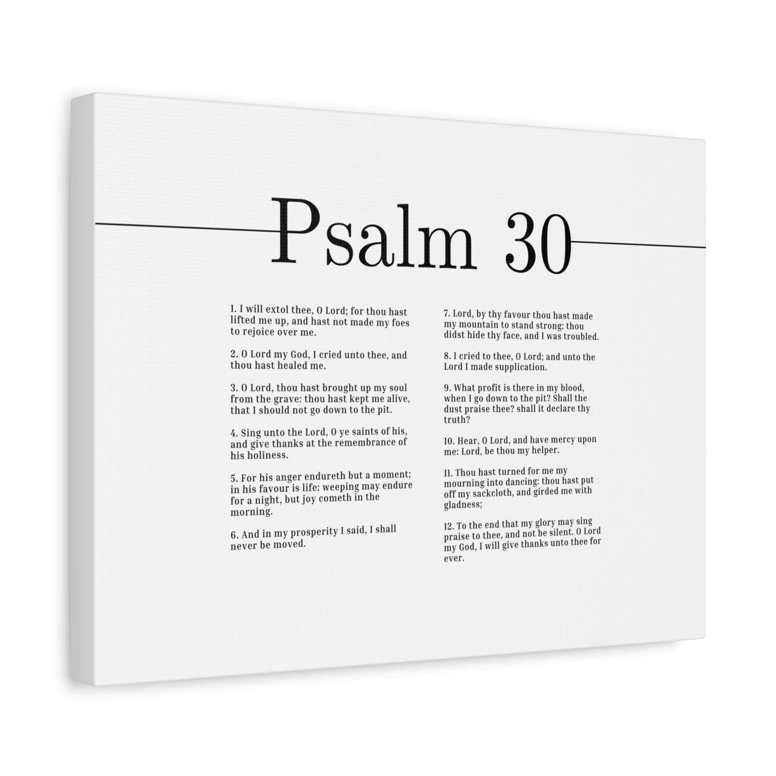 Scripture Canvas Will Give Thanks Unto Thee Forever Psalm 30 Christian Wall Art Bible Verse Print Ready to Hang-Express Your Love Gifts