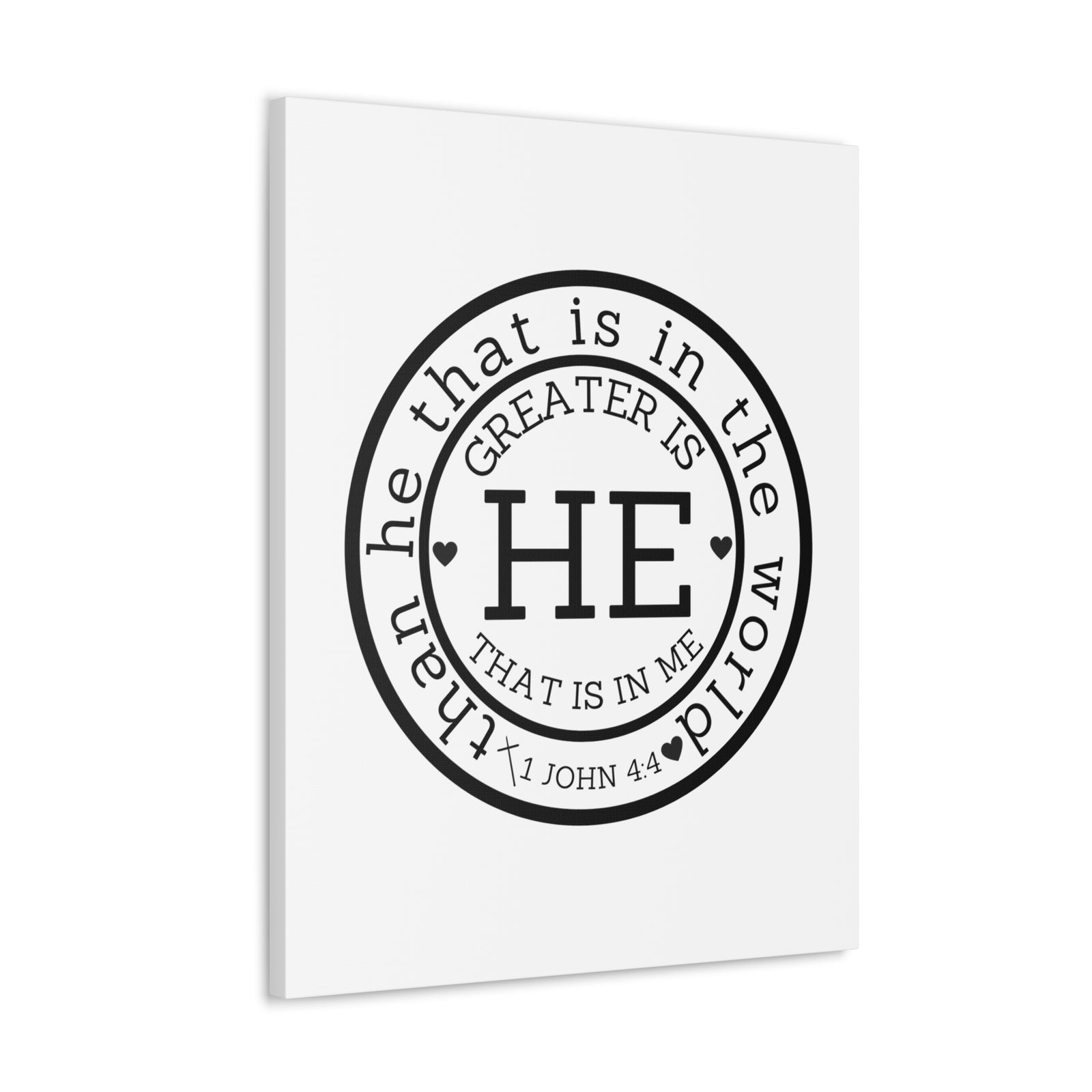 Scripture Walls 1 John 4:4 Greater is He Bible Verse Canvas Christian Wall Art Ready to Hang Unframed-Express Your Love Gifts