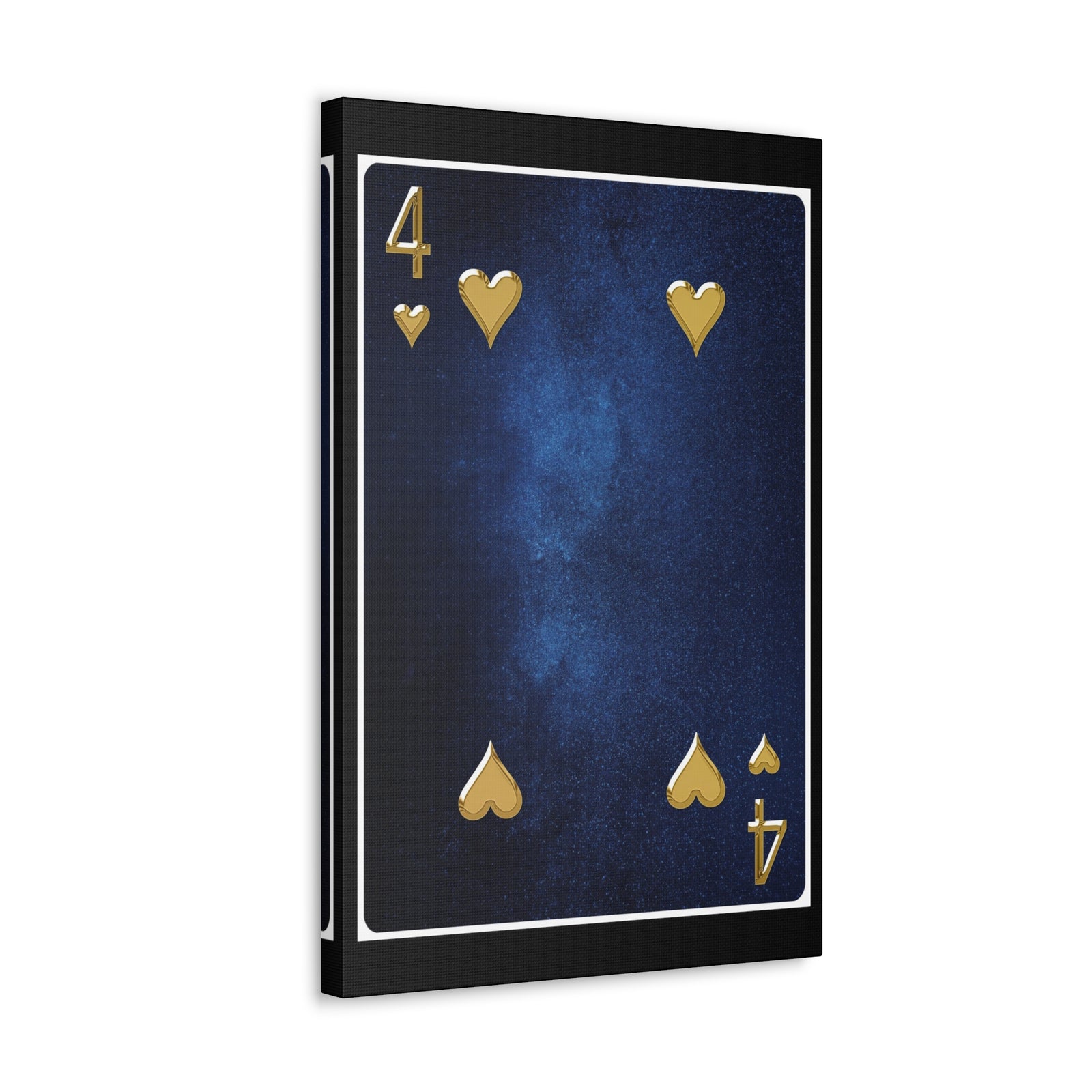 Four Of Hearts Space Background Playing Card Canvas Wall Art for Home Decor Ready-to-Hang-Express Your Love Gifts