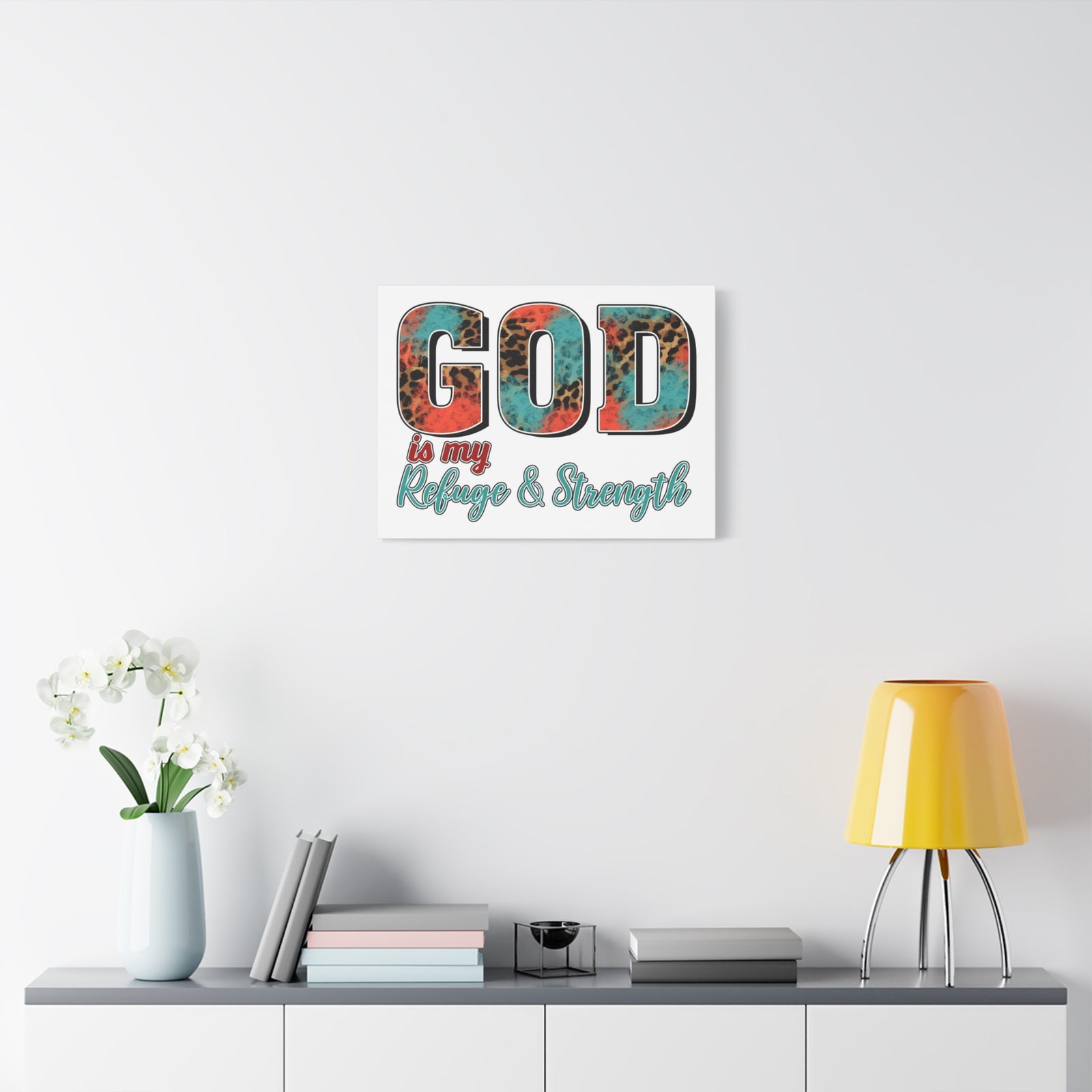 Scripture Walls My Refuge My Strength Bible Verse Canvas Christian Wall Art Ready to Hang Unframed-Express Your Love Gifts