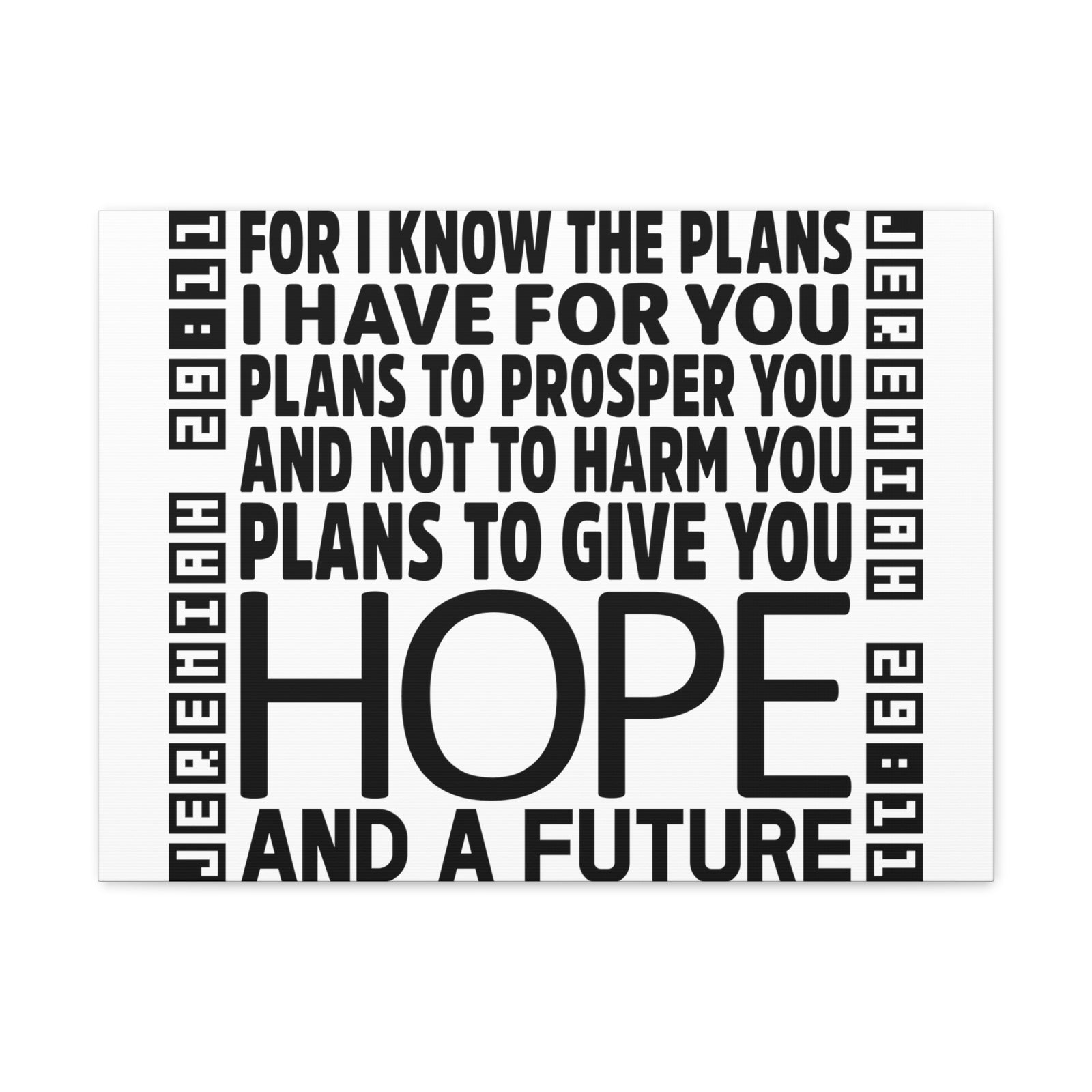 Scripture Walls Jeremiah 29:11 Hope and Future Bible Verse Canvas Christian Wall Art Ready to Hang Unframed-Express Your Love Gifts