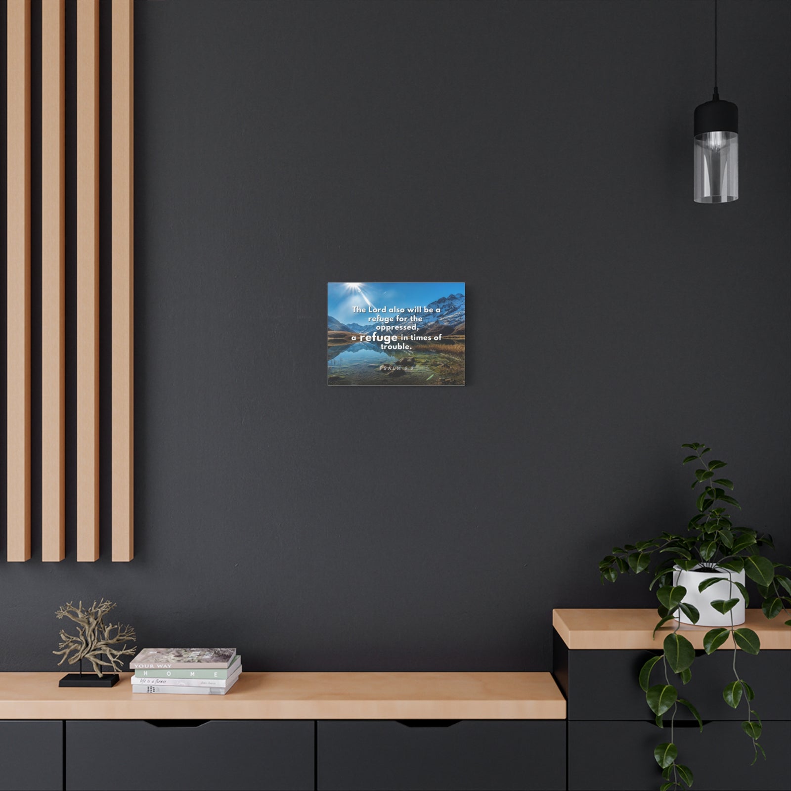 Scripture Canvas A Refuge Psalm 9:9 Christian Wall Art Bible Verse Print Ready to Hang-Express Your Love Gifts