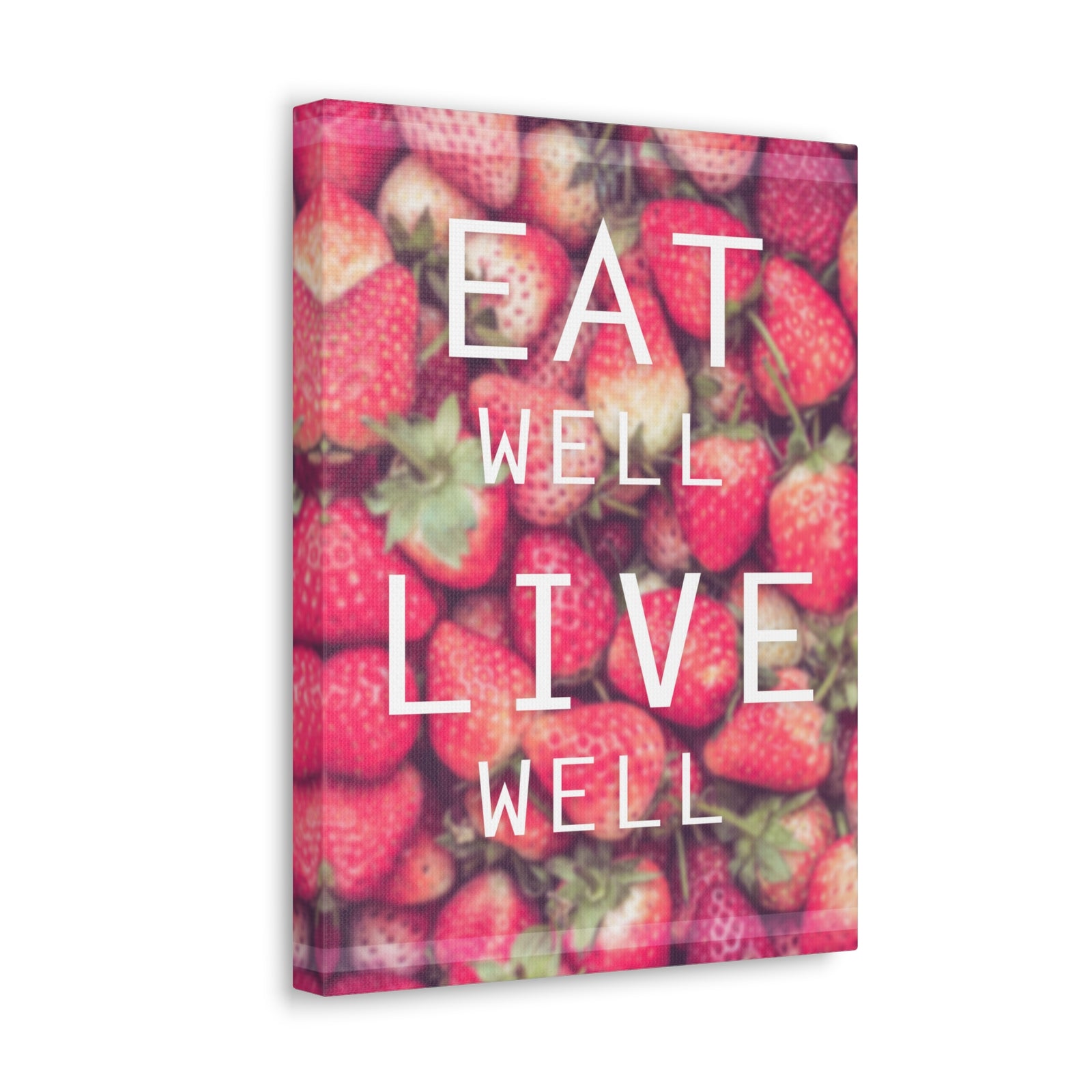 Inspirational Quote Canvas Eat Well Live Well Motivational Print Ready to Hang Artwork-Express Your Love Gifts
