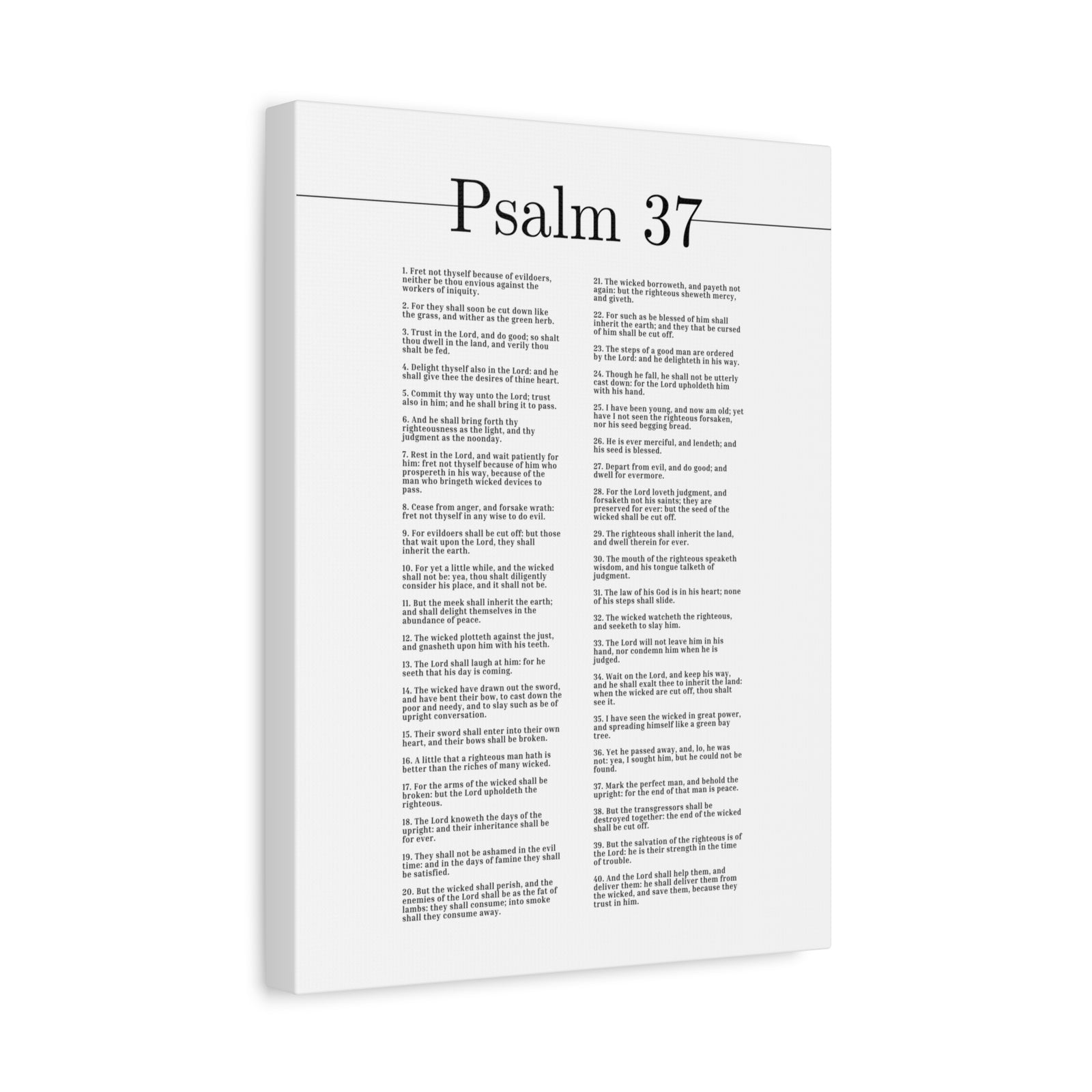 Scripture Canvas The Salvation Of The Righteous Psalm 37 Christian Wall Art Bible Verse Print Ready to Hang-Express Your Love Gifts