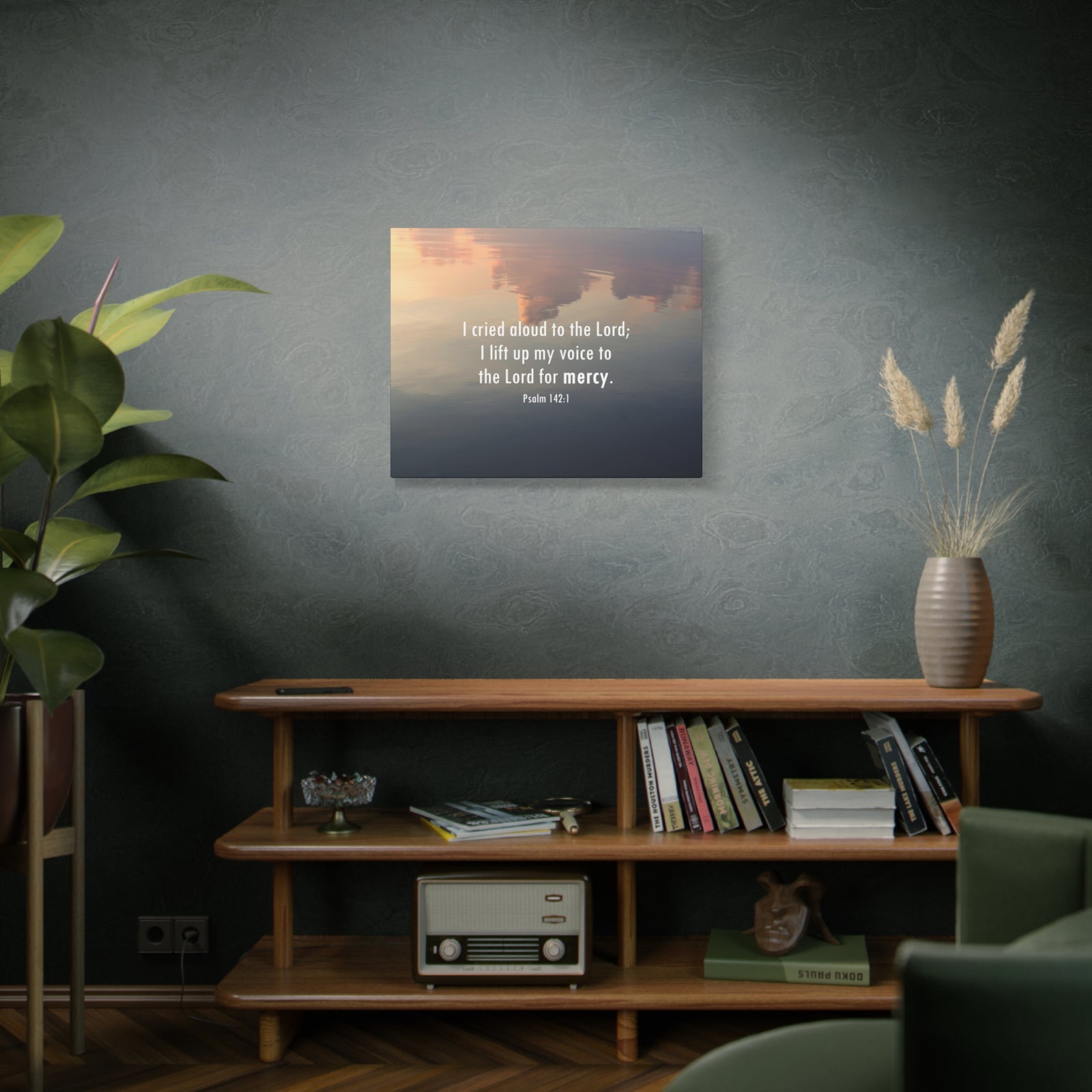 Scripture Walls The Lord Of Mercy Psalm 142:1 Bible Verse Canvas Christian Wall Art Ready to Hang-Express Your Love Gifts