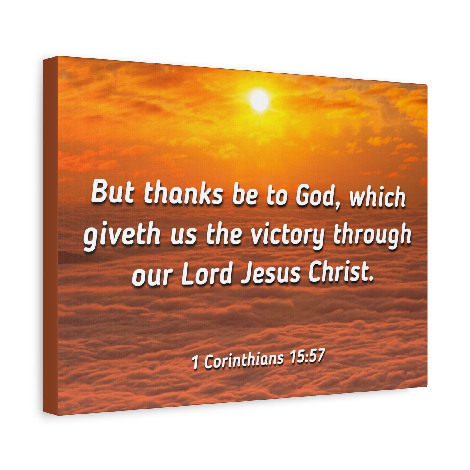 Scripture Canvas The Victory 1 Corinthians 15:57 Christian Wall Art Bible Verse Print Ready to Hang-Express Your Love Gifts