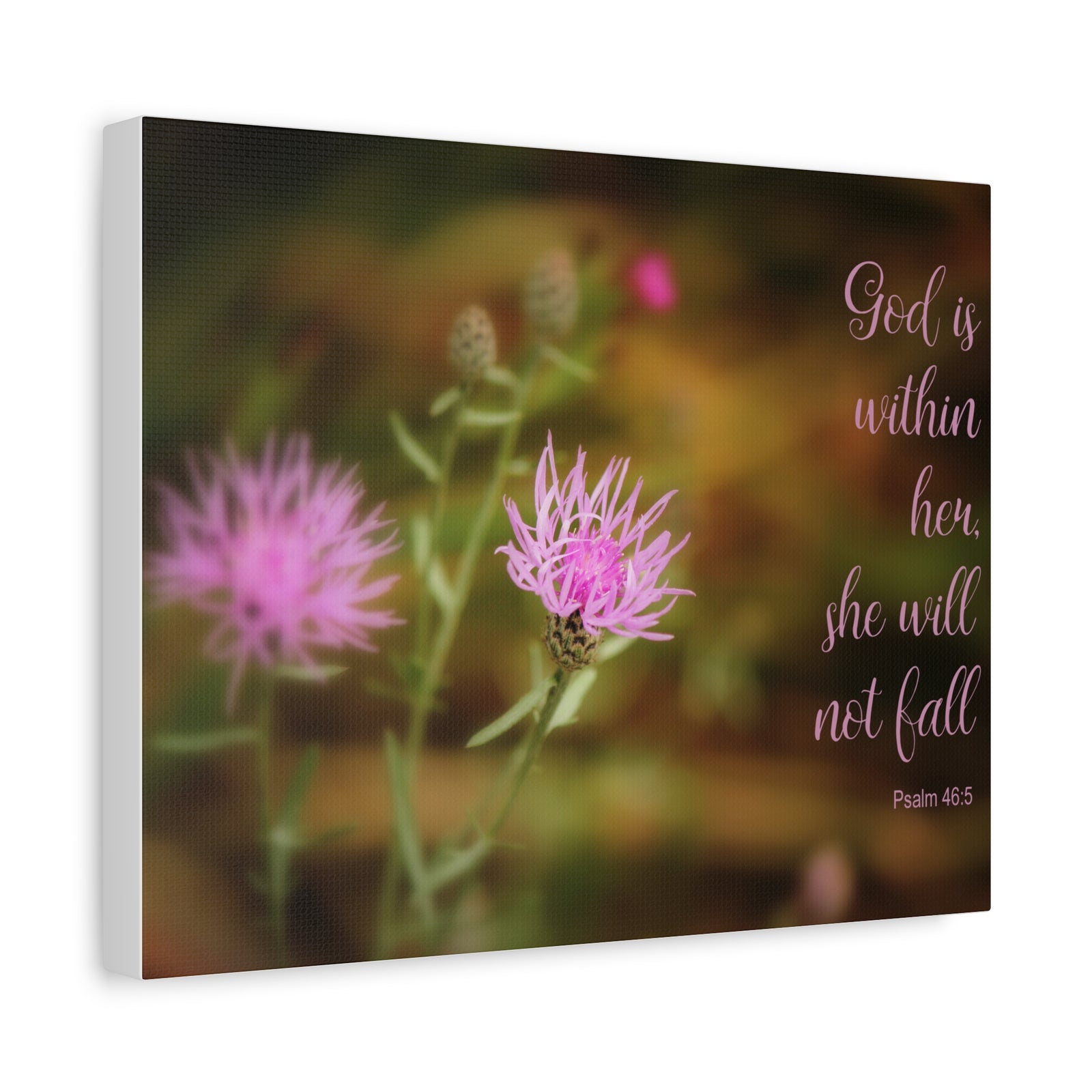 Scripture Canvas Within Her Psalm 46:5 Christian Wall Art Bible Verse Print Ready to Hang-Express Your Love Gifts