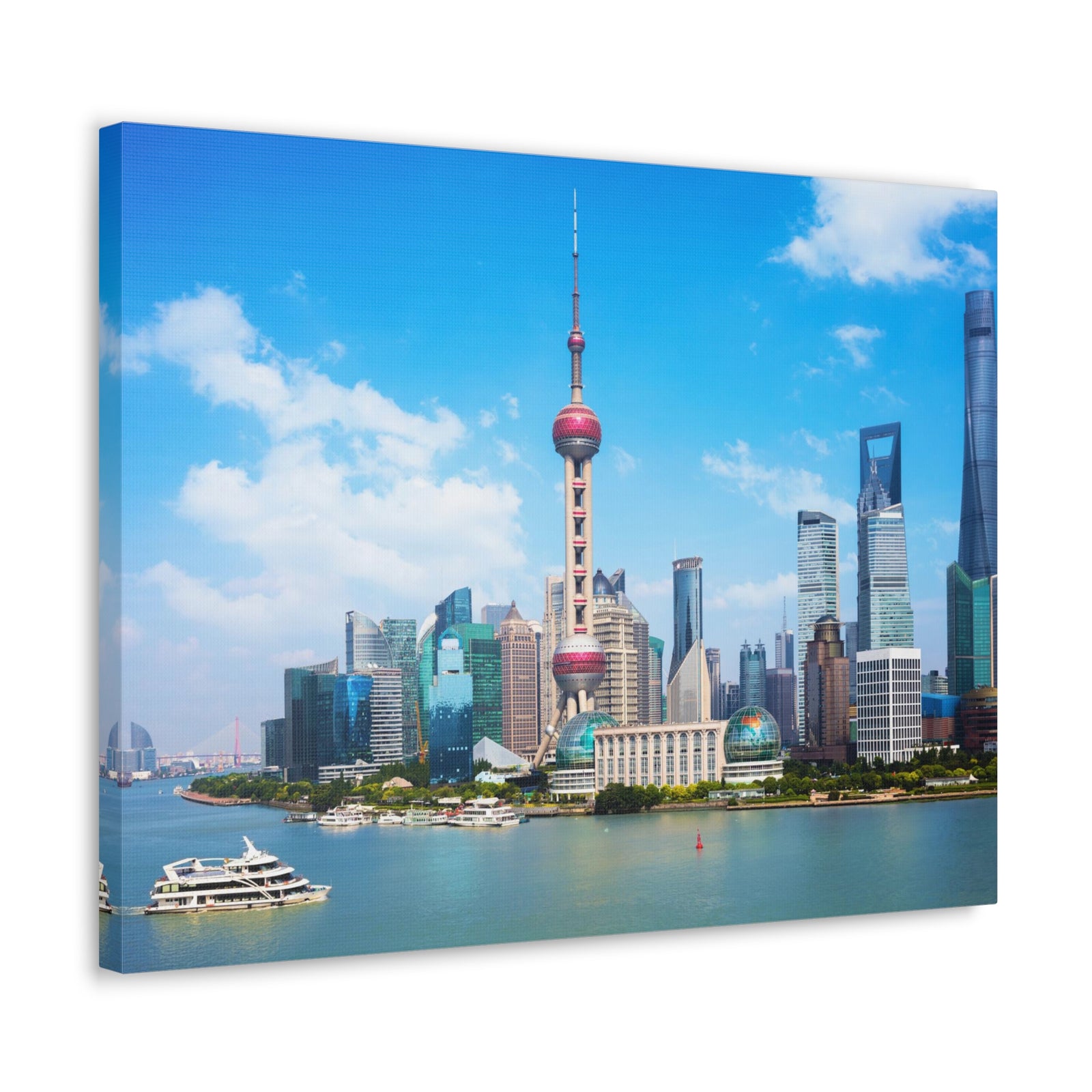 Shanghai Daytime Skyline Canvas Artwork High-Quality Breathtaking Stunning Cityscape for Home Decor Ready to Hang-Express Your Love Gifts