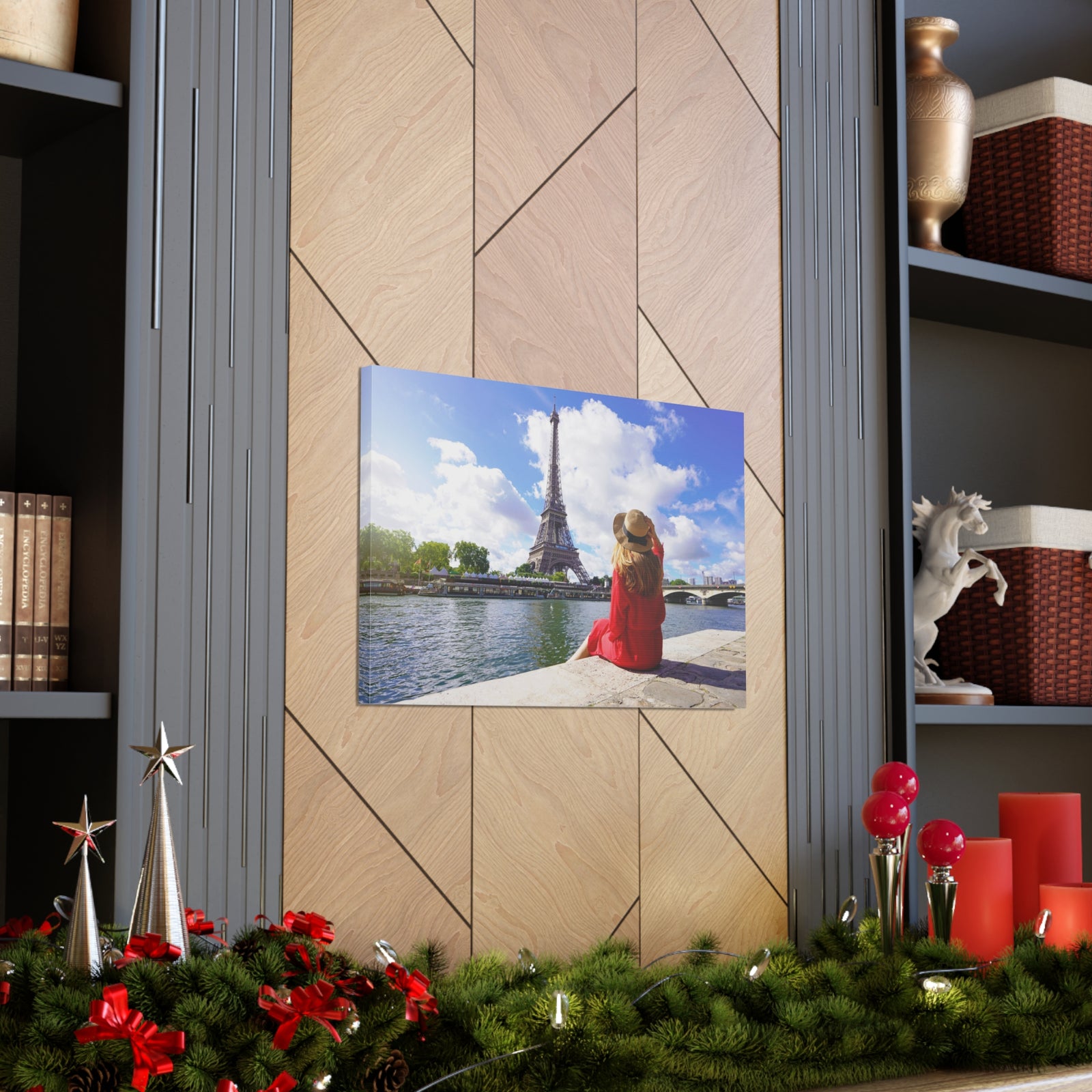 Eiffel Tower Sunrise Seine River Paris Skyline Canvas Artwork High-Quality Breathtaking Stunning Cityscape for Home Decor Ready to Hang-Express Your Love Gifts