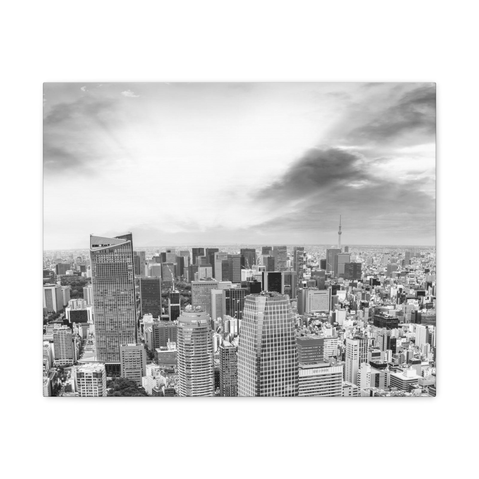 Tokyo Black And White Skyline Canvas Artwork High-Quality Breathtaking Stunning Cityscape for Home Decor Ready to Hang-Express Your Love Gifts