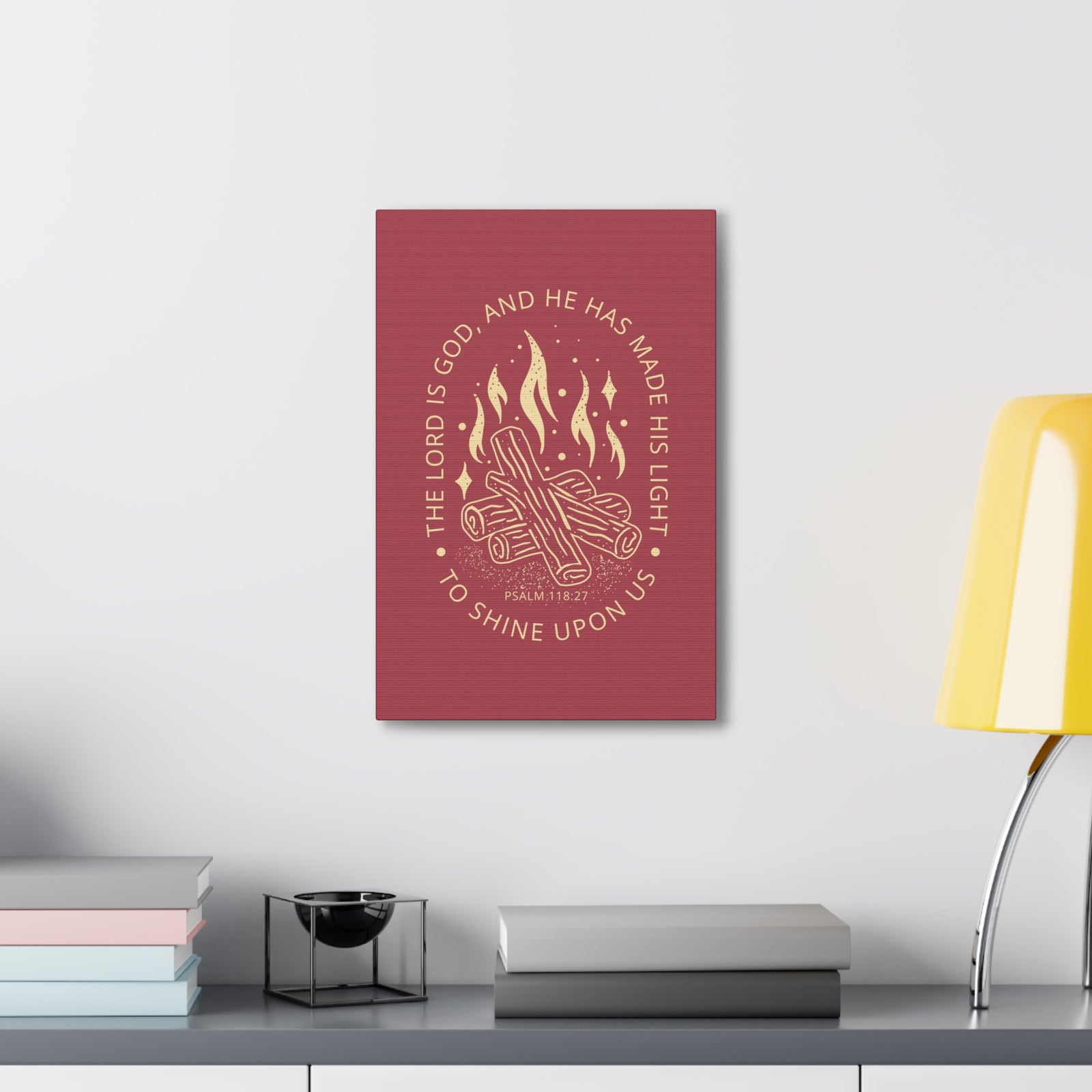 Scripture Canvas The Lord Is God Psalm 118:27 Christian Wall Art Bible Verse Print Ready To Hang-Express Your Love Gifts