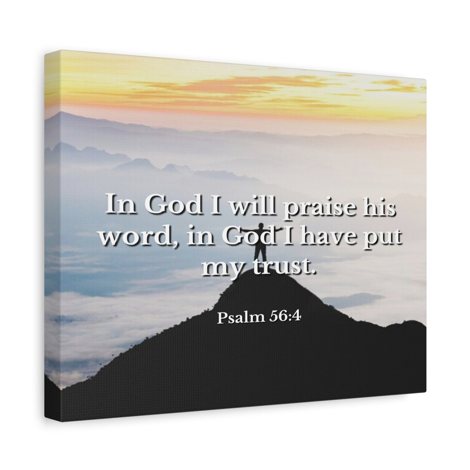 Scripture Canvas Praise His Word Psalm 56:4 Christian Wall Art Bible Verse Print Ready to Hang-Express Your Love Gifts