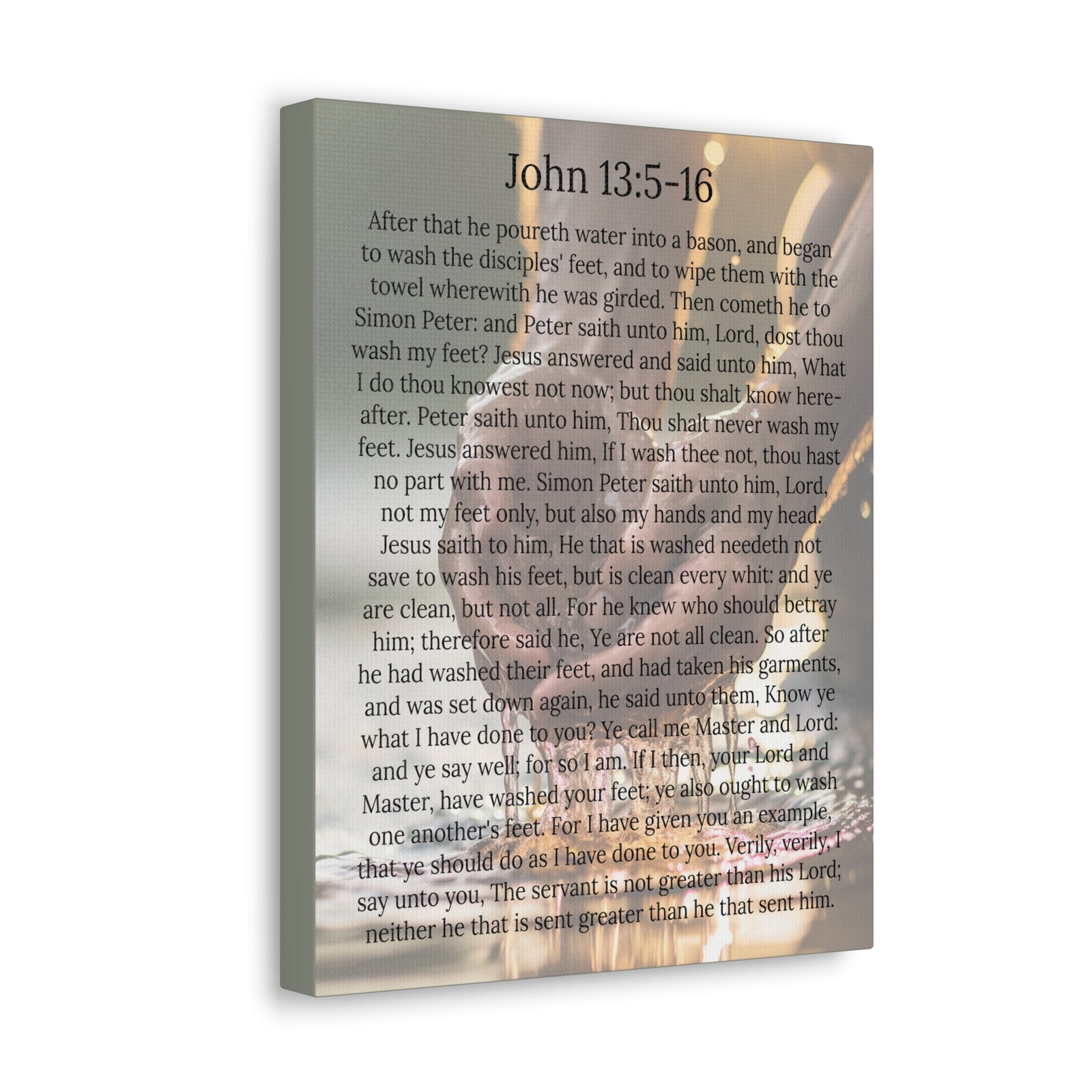 Scripture Walls Footwashing John 13:5-16 Christ Christian Wall Art Print Ready to Hang Unframed-Express Your Love Gifts