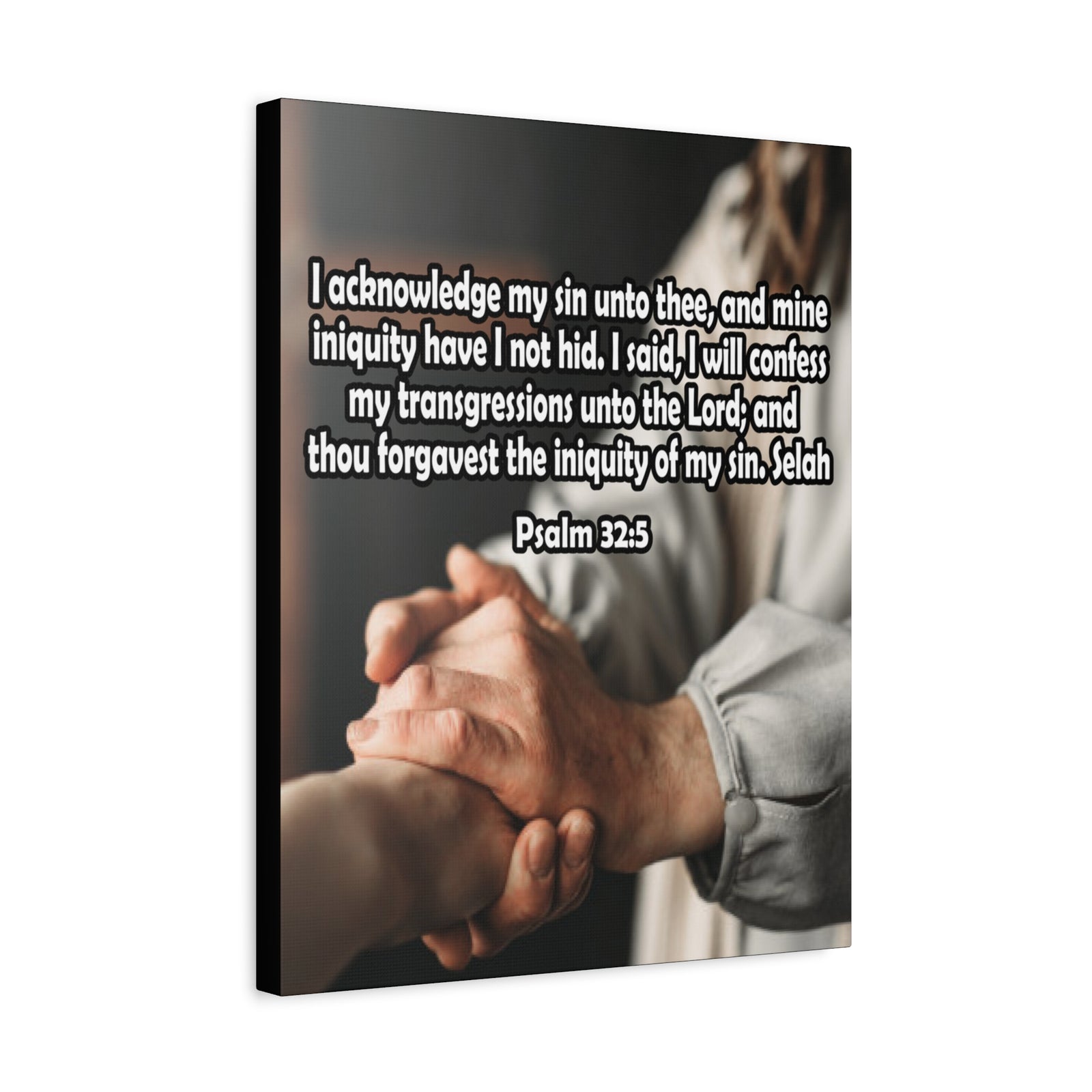 Bible Verse Canvas I Acknowledge My Sin Psalm 32:5 Christian Home Decor Scripture Art-Express Your Love Gifts