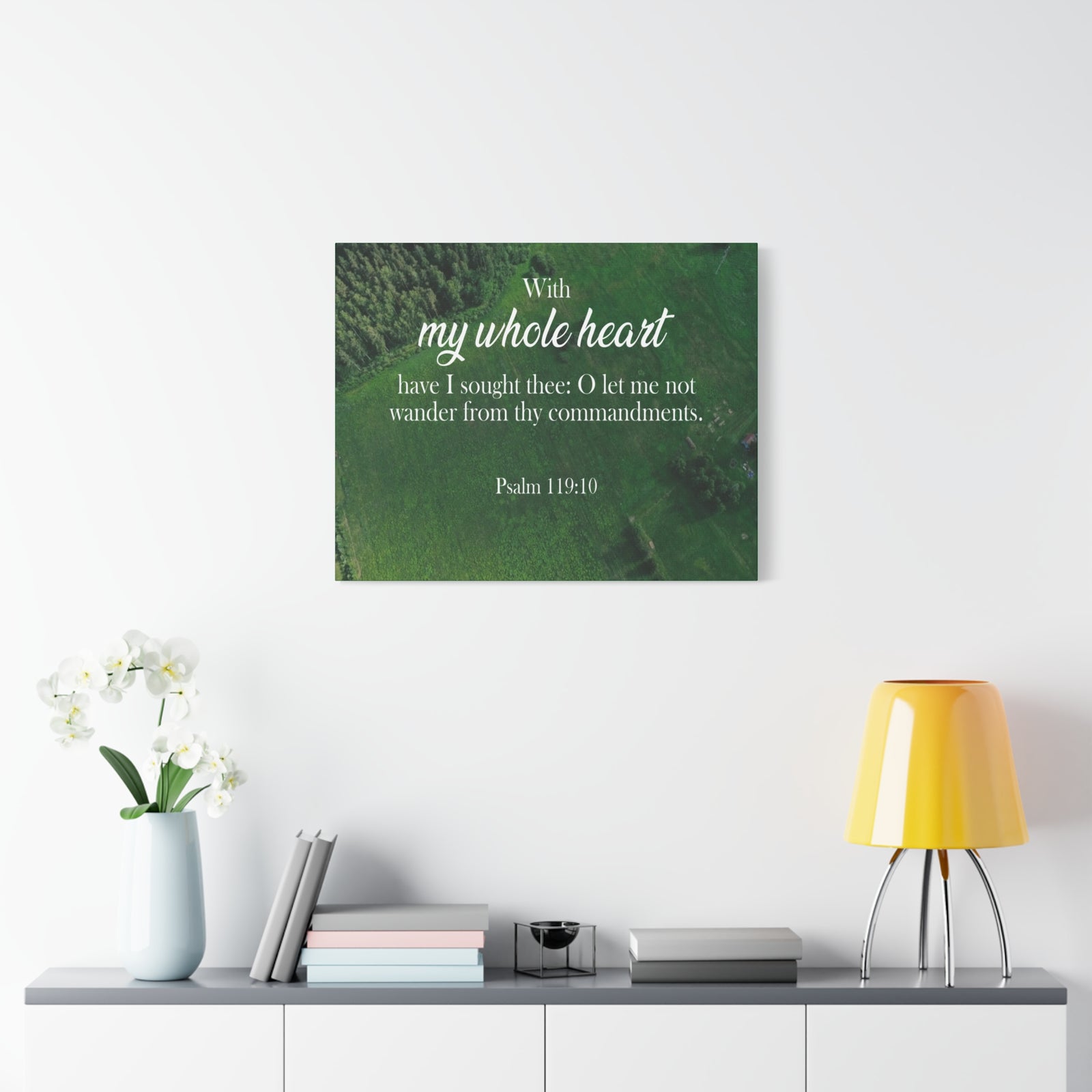Scripture Walls Psalm 119:10 Whole Heart Bible Verse Canvas Christian Wall Art Ready to Hang Unframed-Express Your Love Gifts