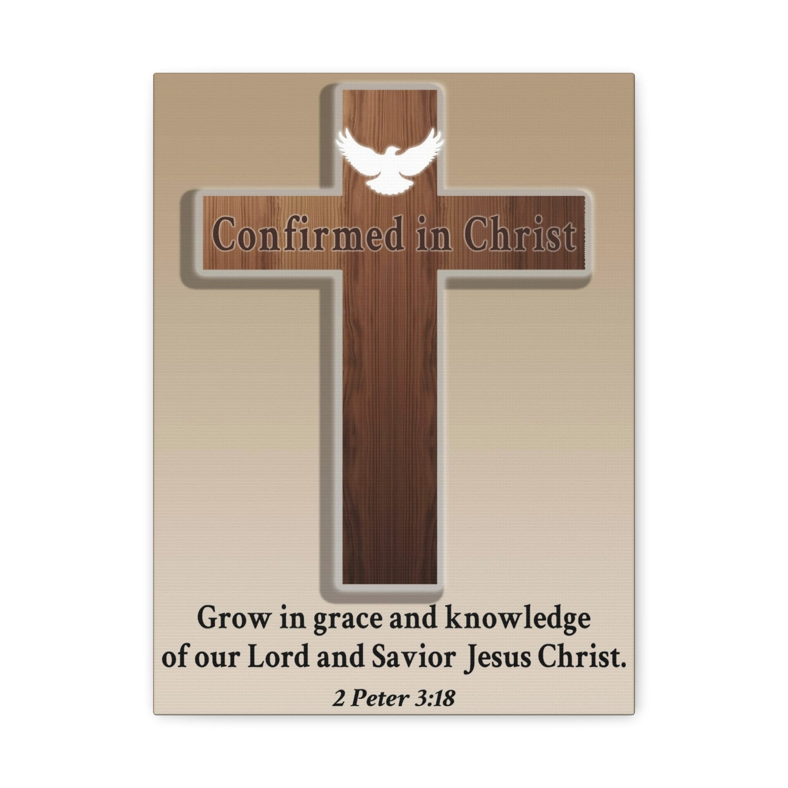 Scripture Walls 2 Peter 3:18 Confirmed in Christ Cross Bible Canvas Christian Wall Art Ready to Hang Unframed-Express Your Love Gifts