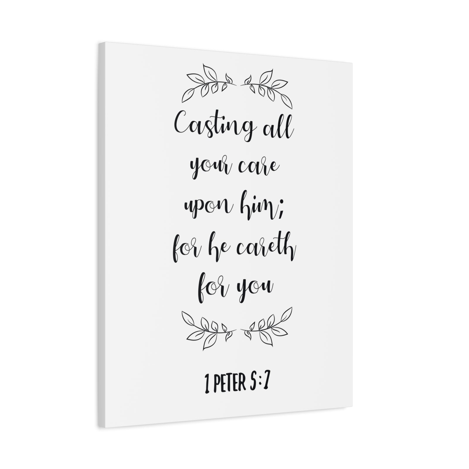 Scripture Canvas Casting All Your Care 1 Peter 5:7 Christian Wall Art Bible Verse Print Ready To Hang-Express Your Love Gifts