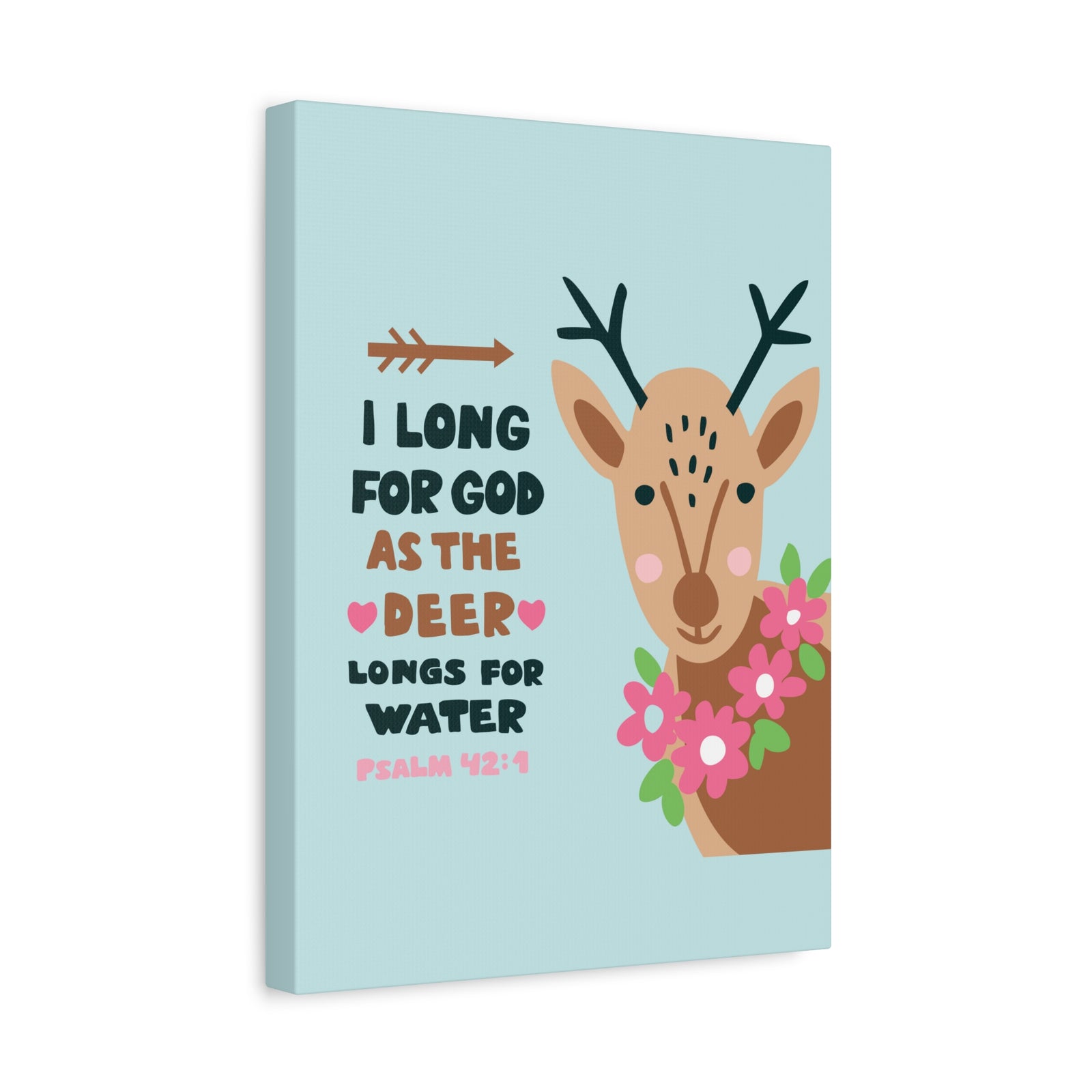 Scripture Canvas I Long For God Psalm 42:1 Christian Wall Art Bible Verse Print Ready To Hang-Express Your Love Gifts