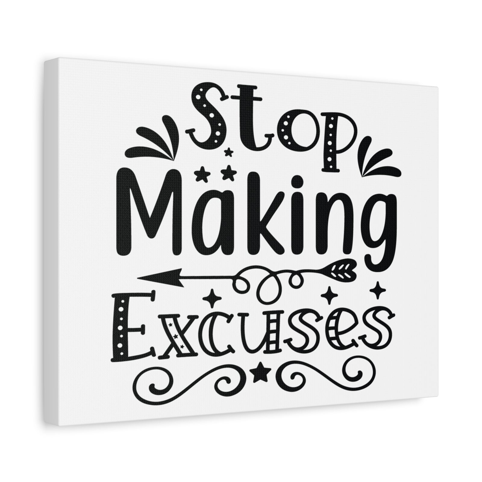 Inspirational Quote Canvas Stop Making Excuses Wall Art Motivational Motto Inspiring Posters Prints Artwork Decor Ready to Hang-Express Your Love Gifts