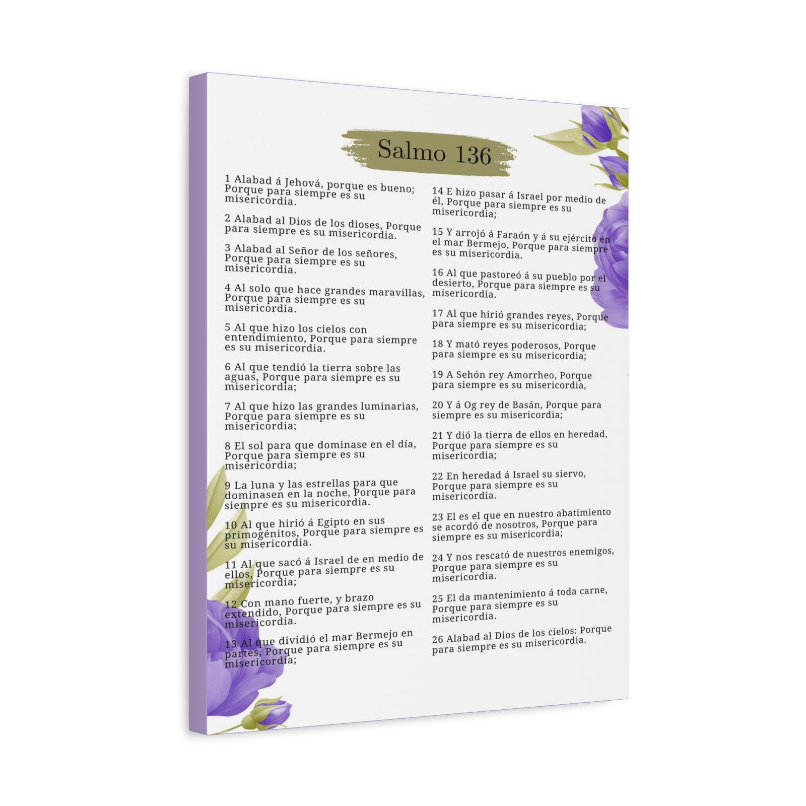 Salmo 136 Impresión De Arte Cristiano en la Pared Lista Para Colgar-Express Your Love Gifts