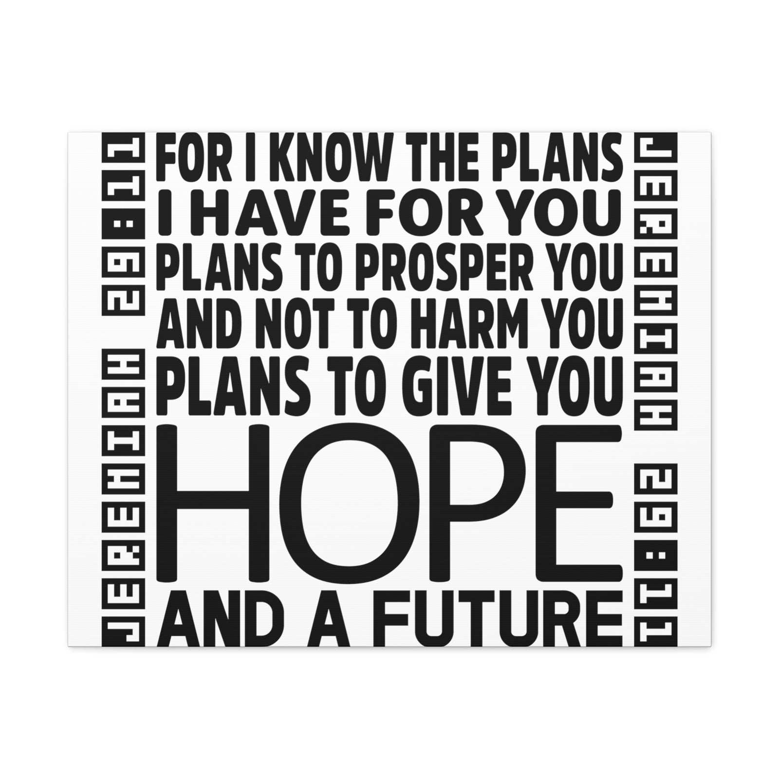 Scripture Walls Jeremiah 29:11 Hope and Future Bible Verse Canvas Christian Wall Art Ready to Hang Unframed-Express Your Love Gifts